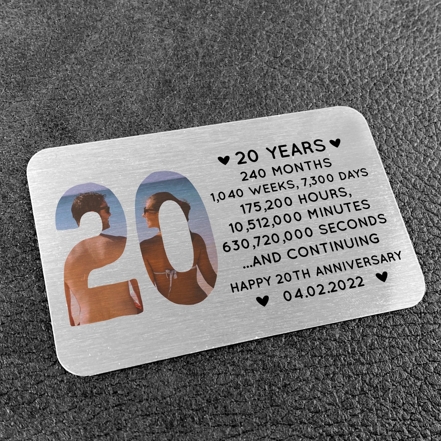 20th Anniversary Gift Personalised Card Gift For Husband Wife