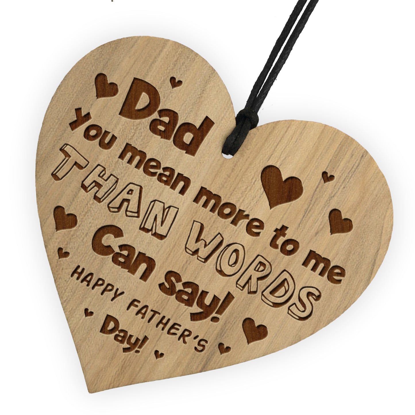 Happy Fathers Day Gift For Dad Heart Engraved Sign Gifts