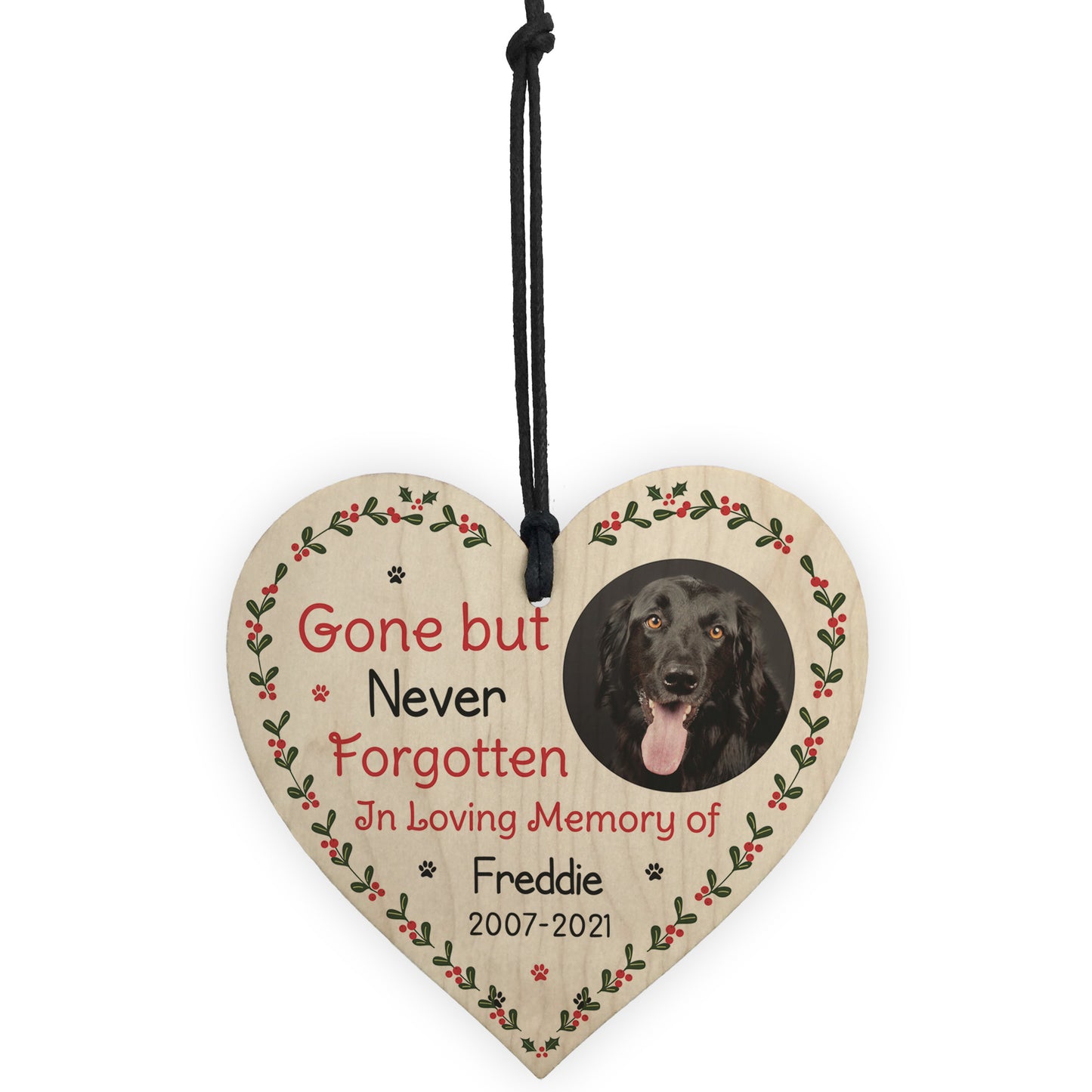 Special Memorial Gift For Dog Pet Wood Heart Personalised