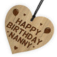 Birthday Gift For Nanny Wood Engraved Heart 40th 50th 60th 70th