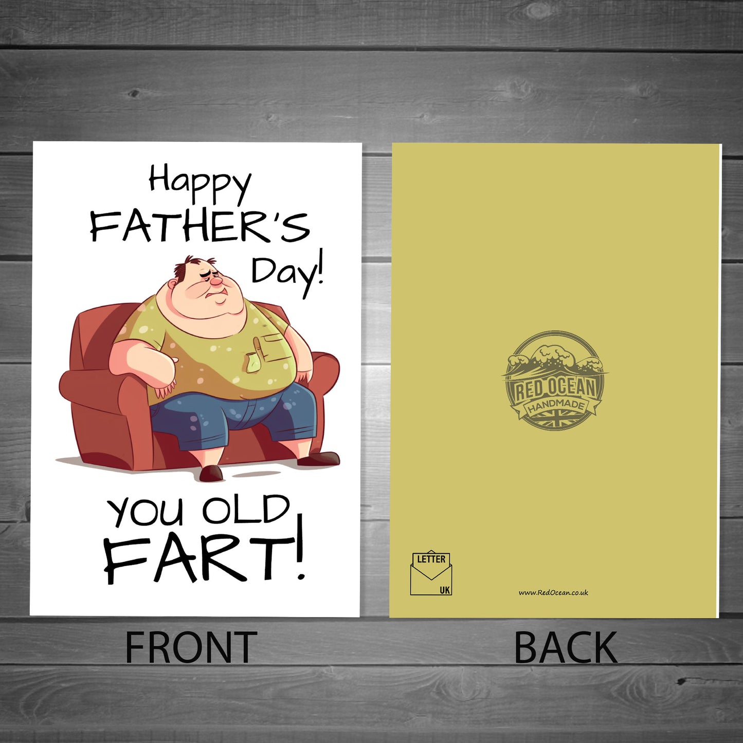 Funny Joke Fathers Day Card Gift For Dad FARTER Wood Heart