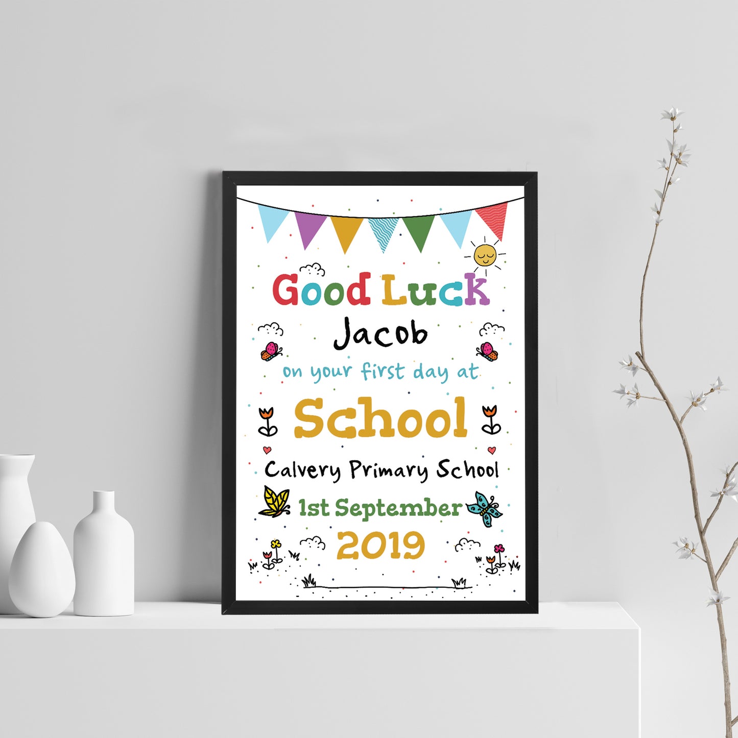 Personalised Nursery School Gift Framed Print Good Luck Gift