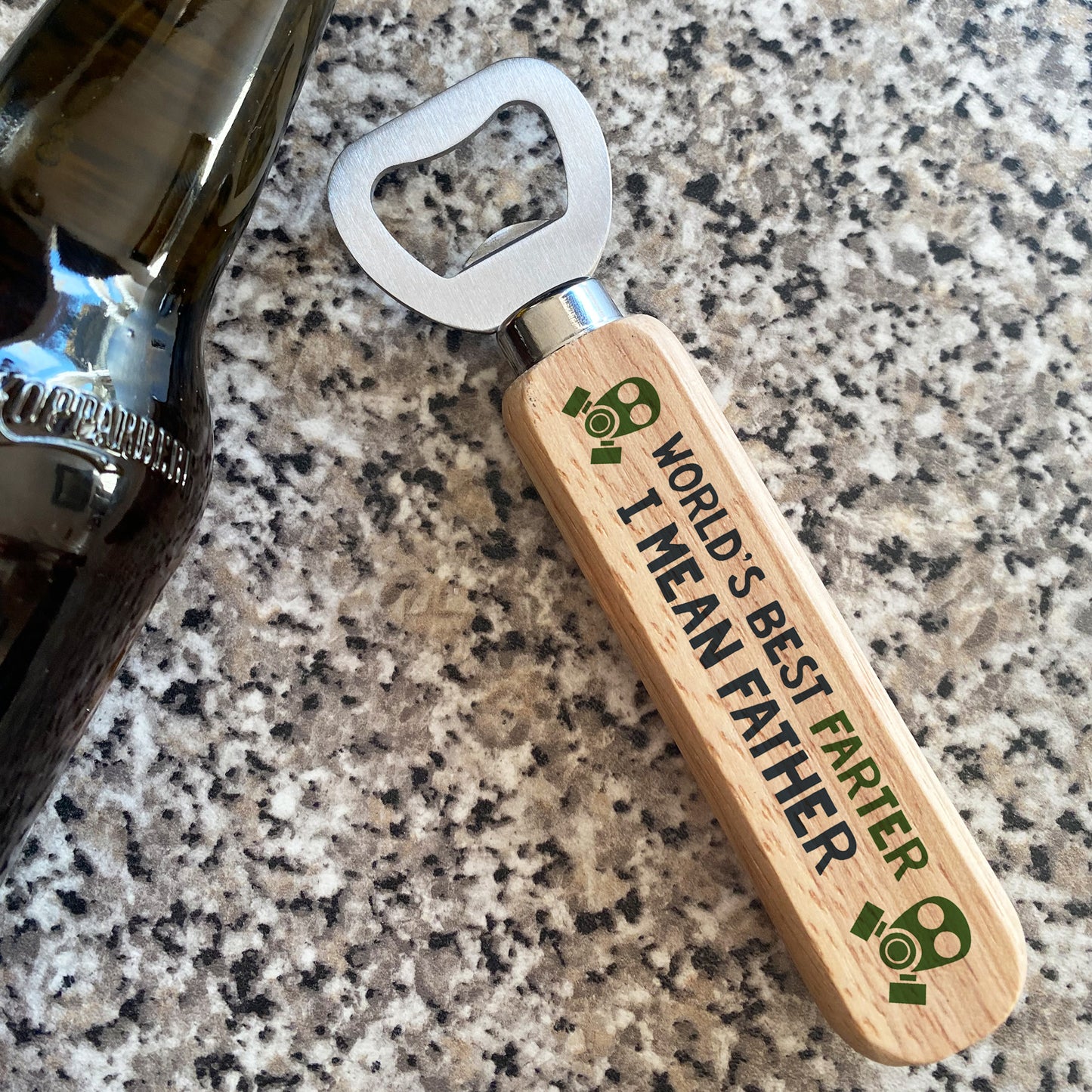 Novelty Fathers Day Gift For Dad Funny Quote Wood Bottle Opener