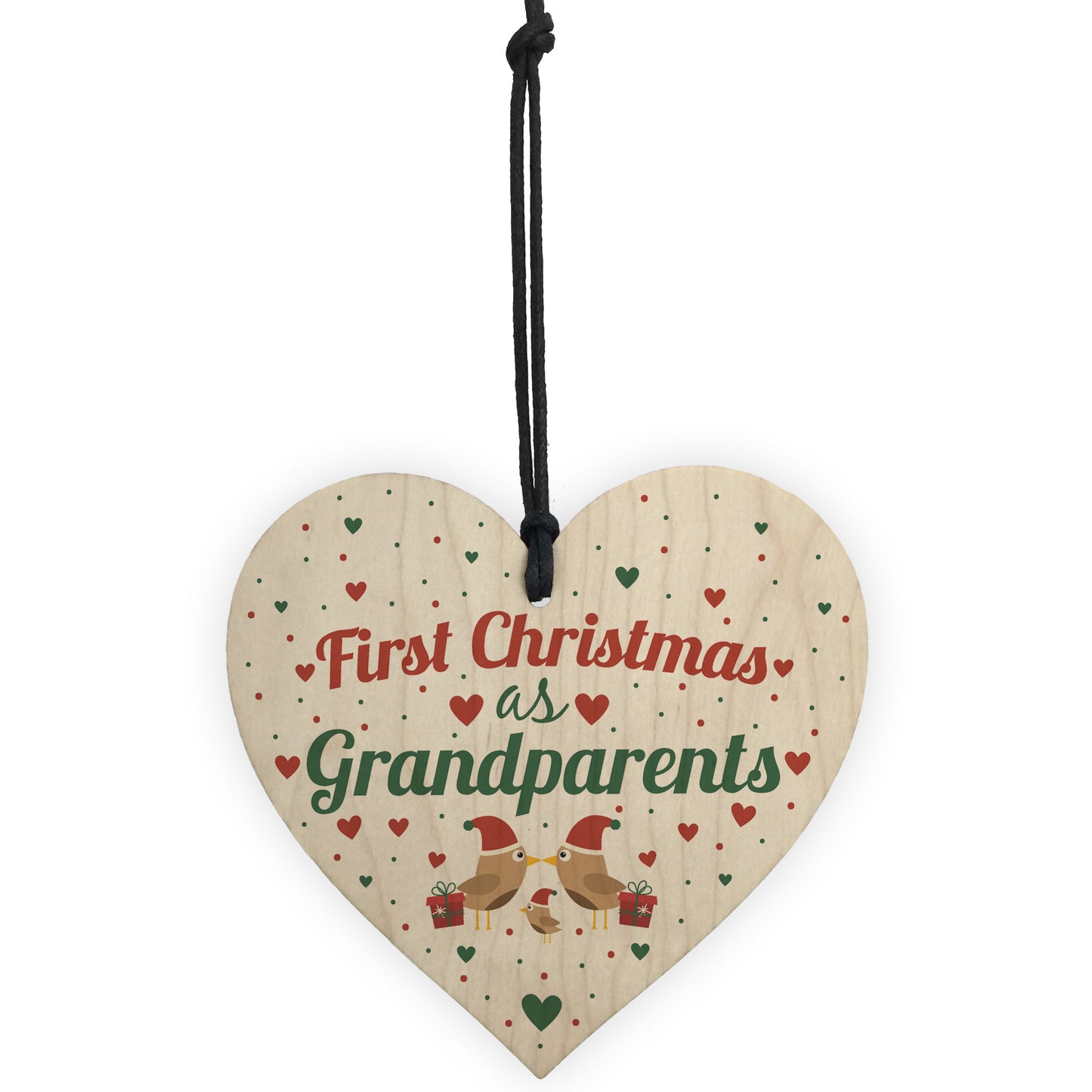 First 1st Christmas As Grandparents Tree Decoration Bauble Wood