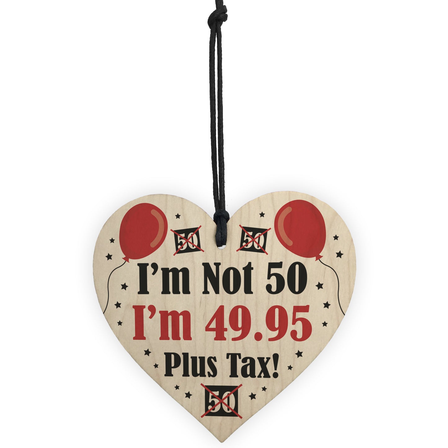 Funny 50th Birthday Gifts For Men Women Wooden Heart Joke