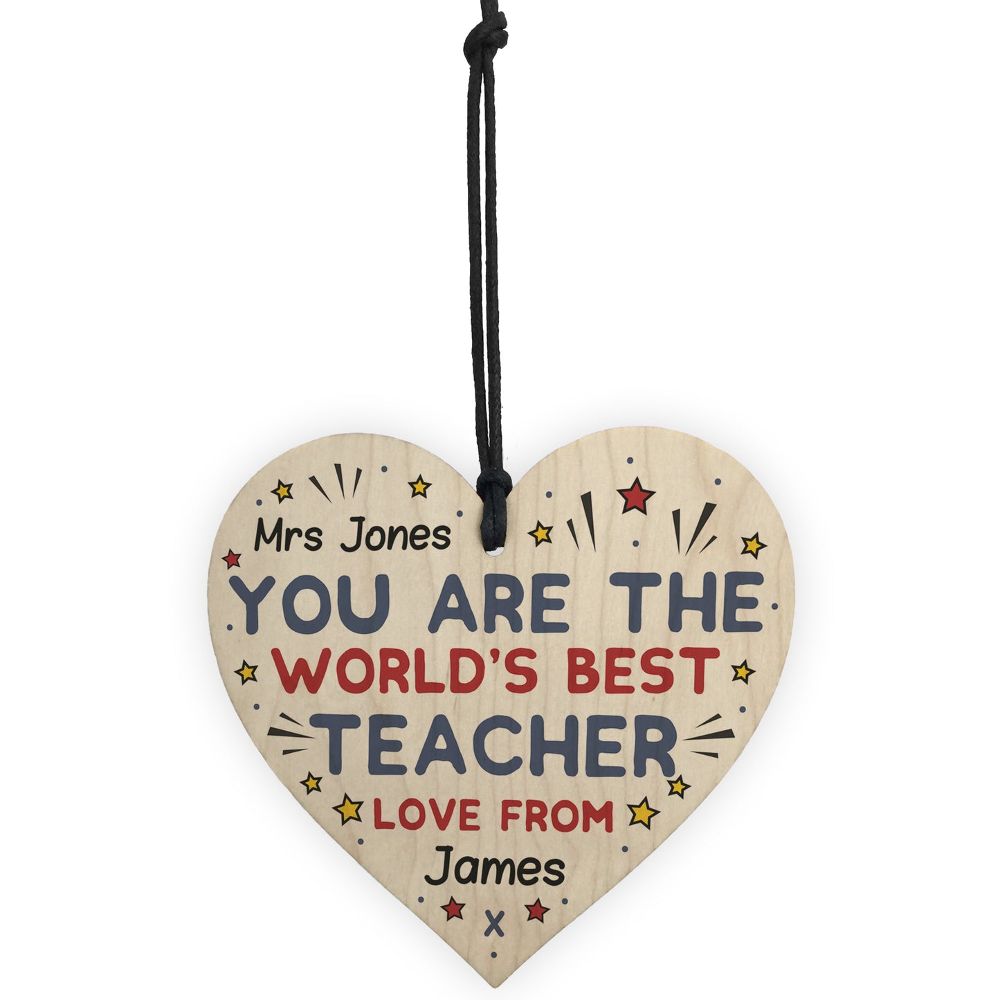 Personalised Best Teacher Gifts Wood Heart Thank you Pre Schoo