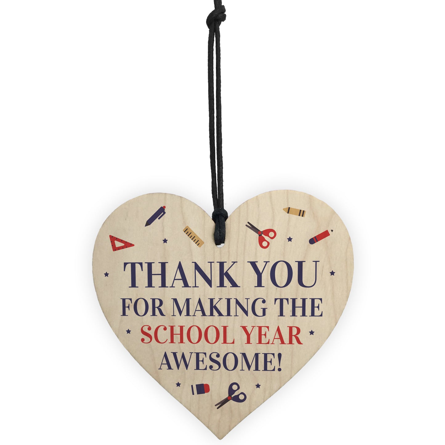 THANK YOU Gift For Nursery School Teacher Assistant Wood Heart