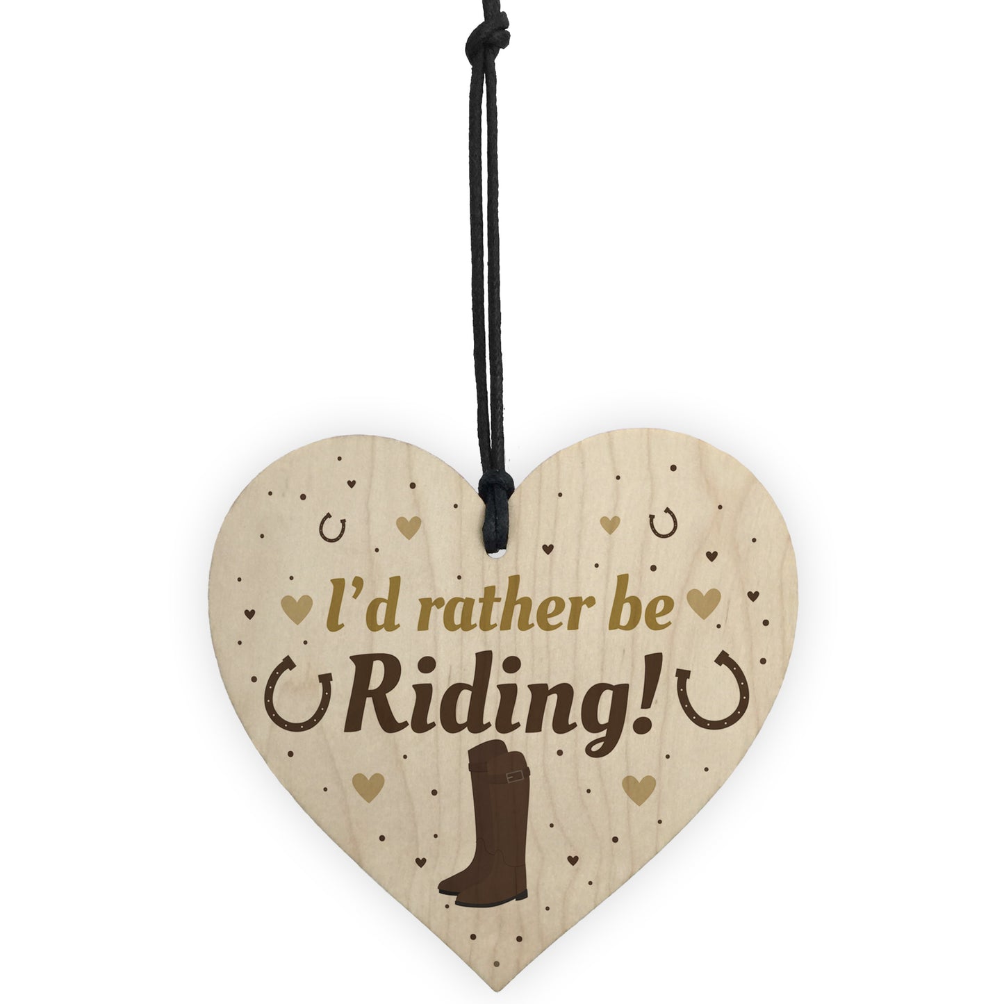 Funny Horse Lover Gift Rather Be Riding Wooden Heart Stable Door