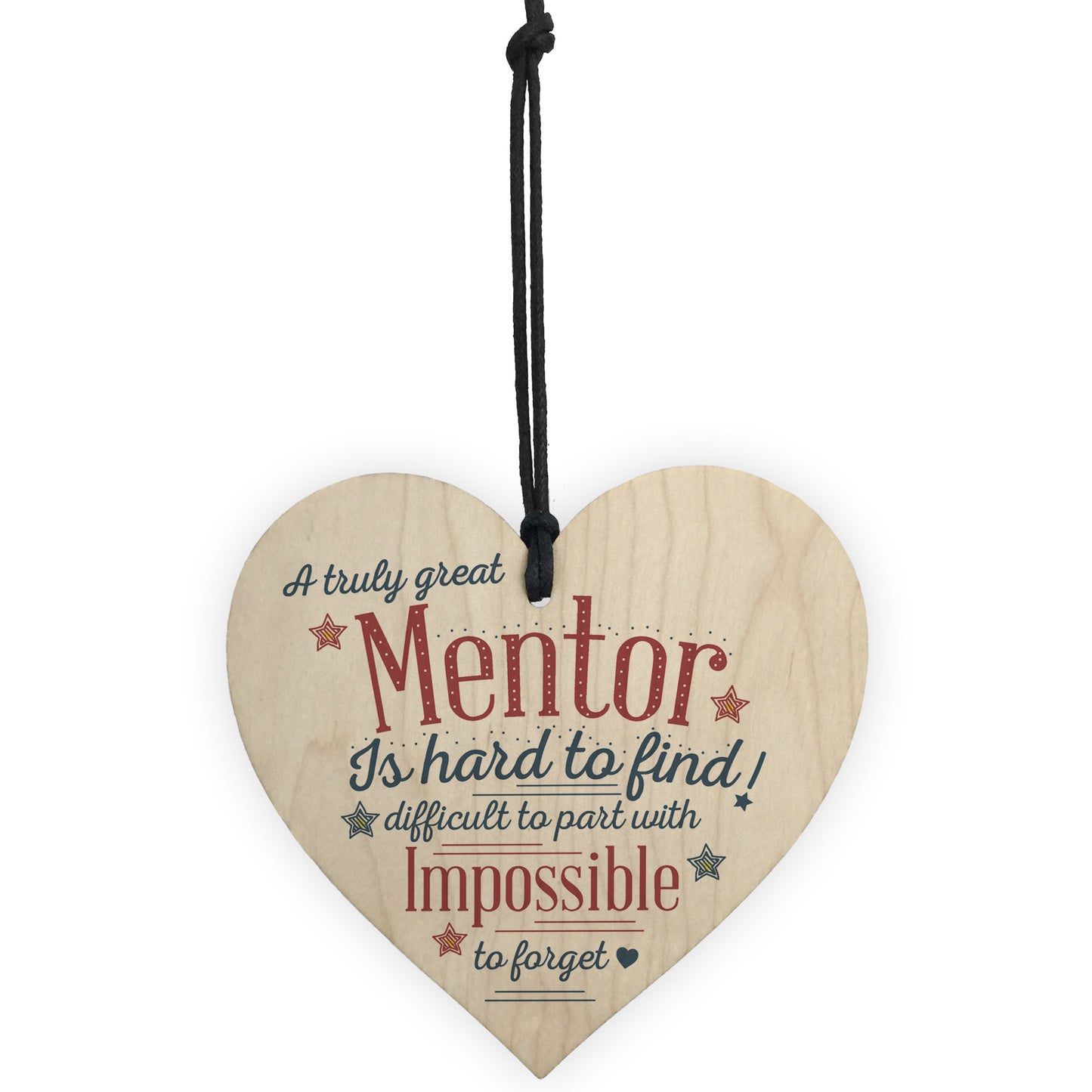 Great Mentor Teacher Wooden Heart End of Term Leaving Gift