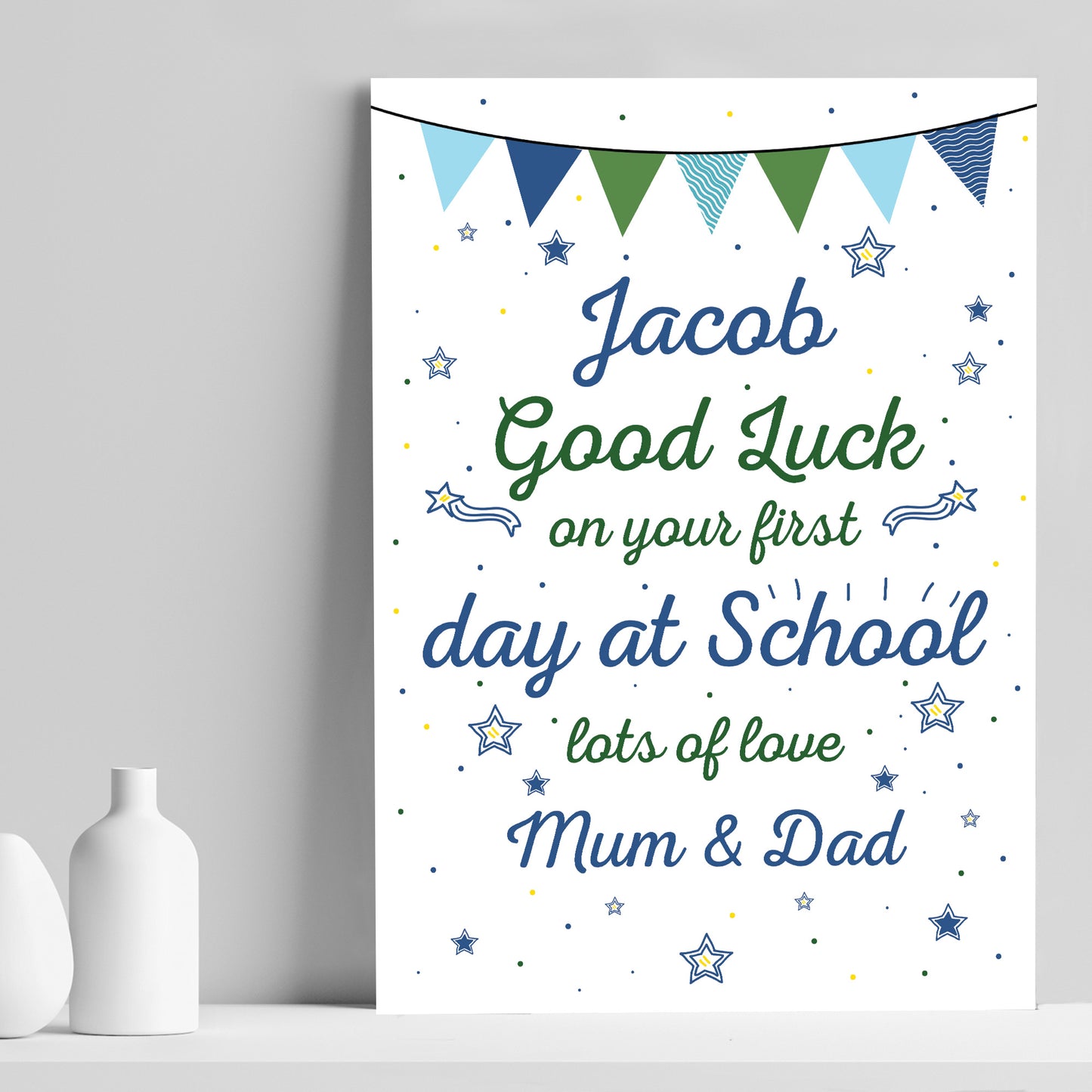 Personalised Nursery Gift Print Good Luck Gift School Nursery