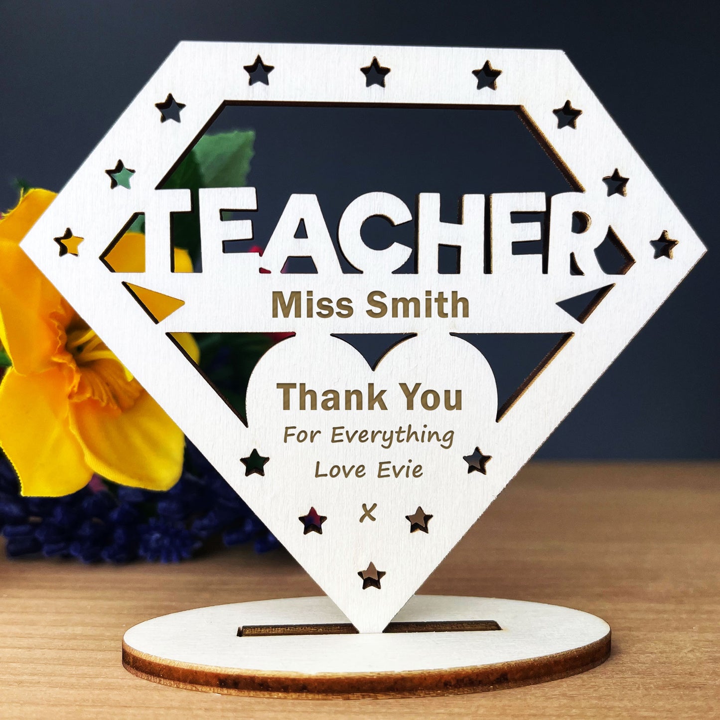 Teacher Personalised Wooden Plaque Gift Thank You Gift