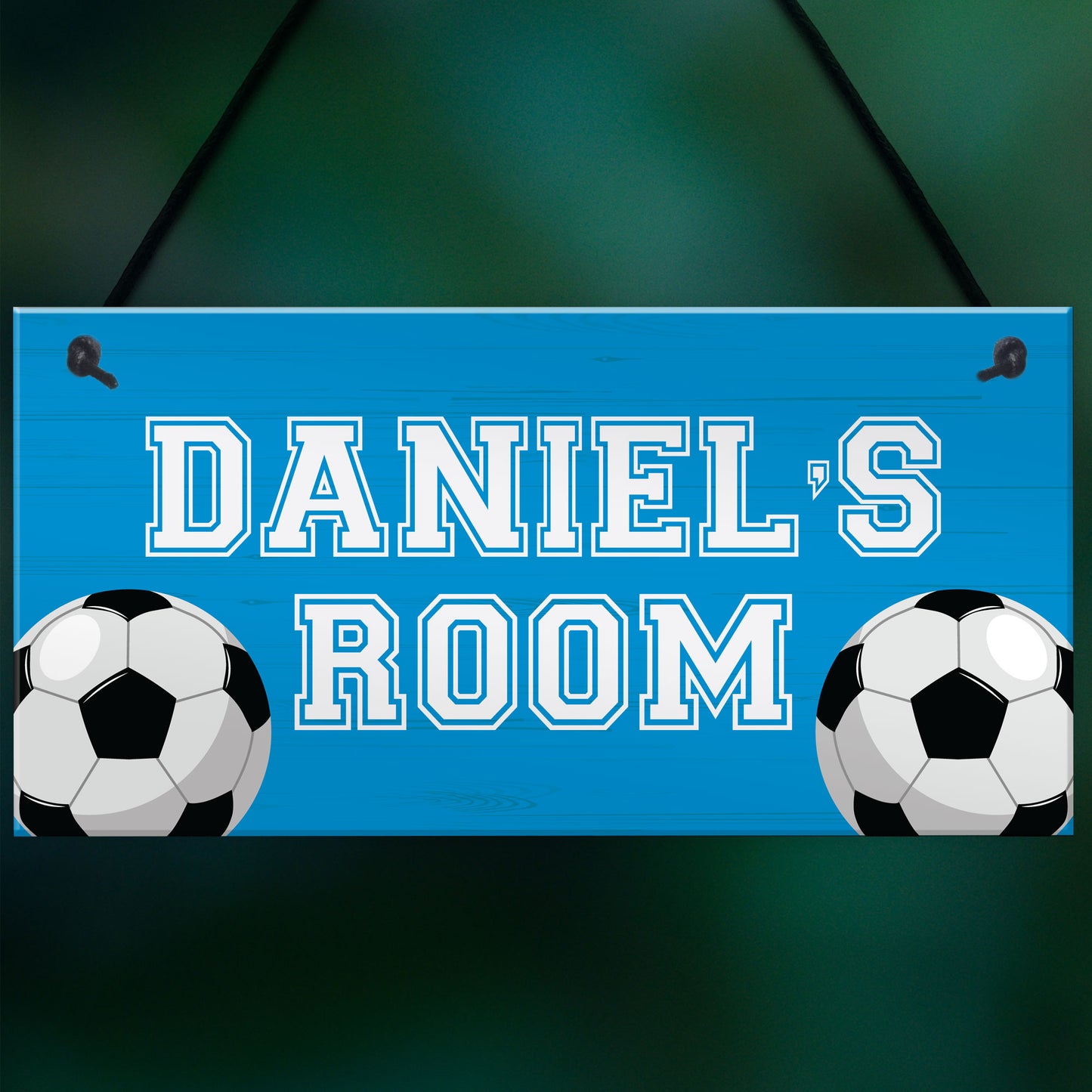 Football Room Door Sign PERSONALISED Boys Bedroom Decor Footy