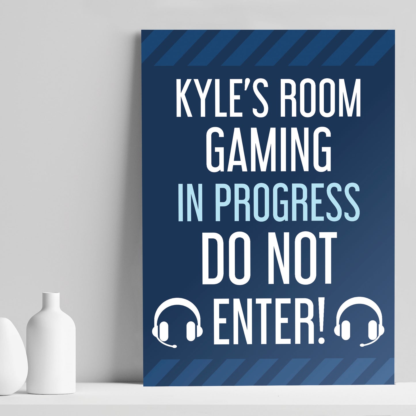 Boys Bedroom Sign Personalised Funny Gaming Wall Art Son Gift