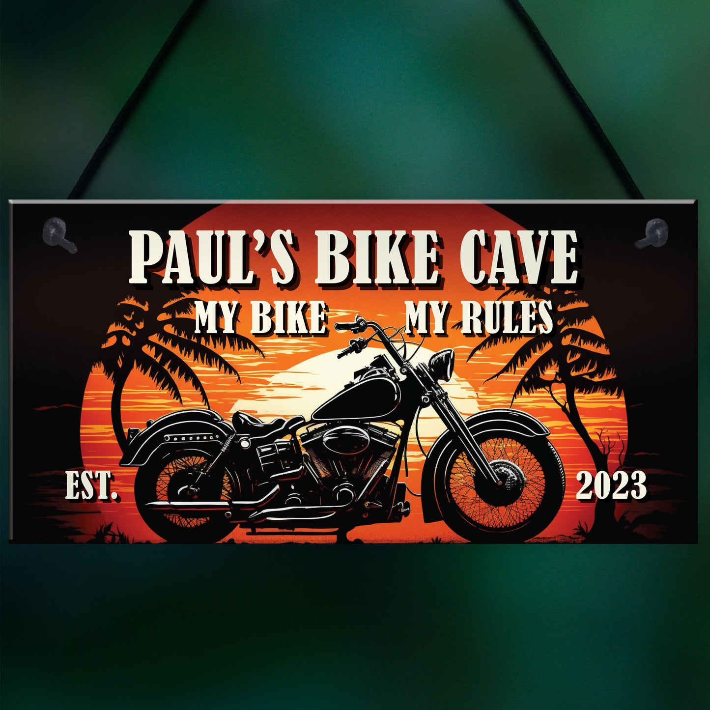 PERSONALISED Biker Man Cave Sign Motorcycle Motorbike Garage