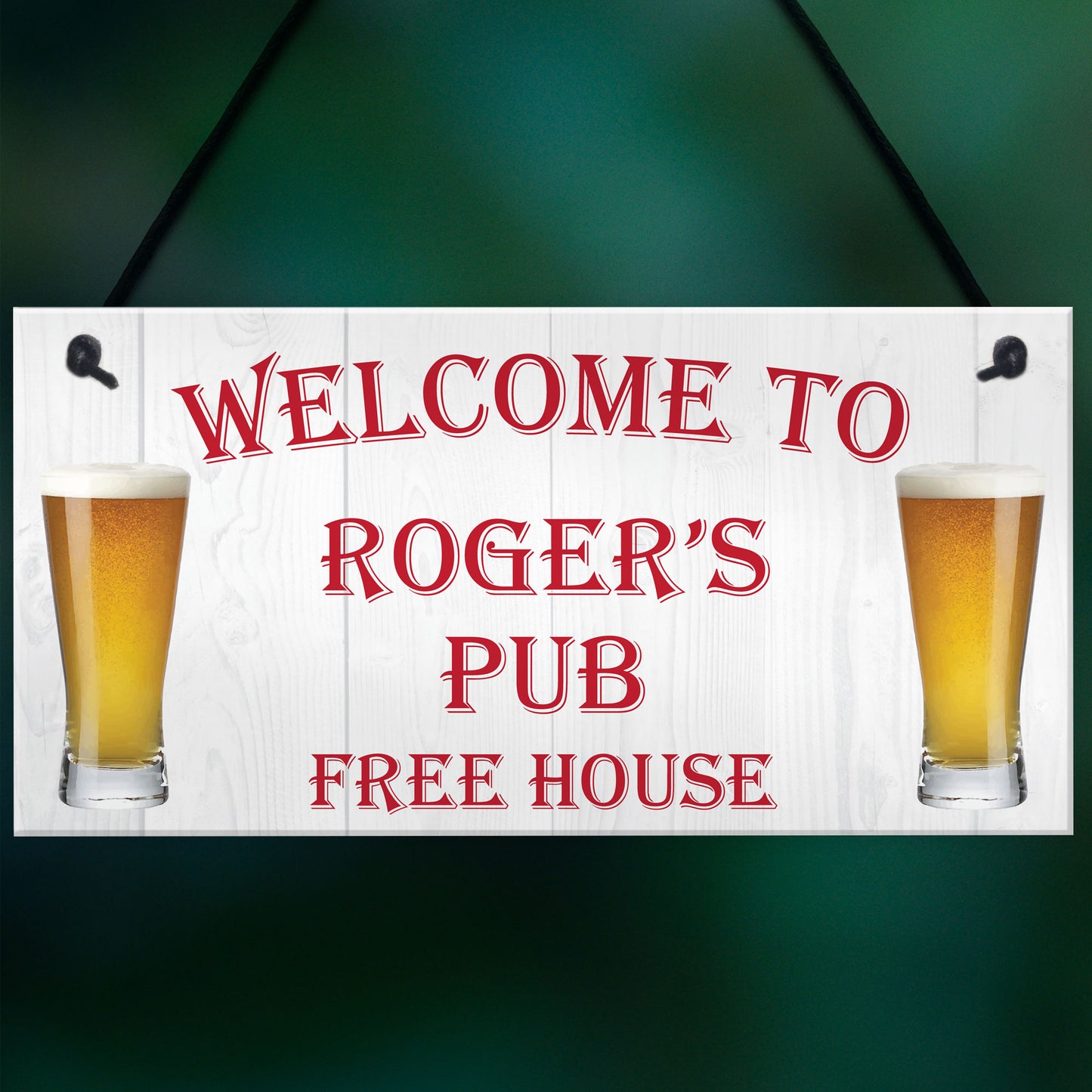 Personalised Pub Bar Hanging Plaque