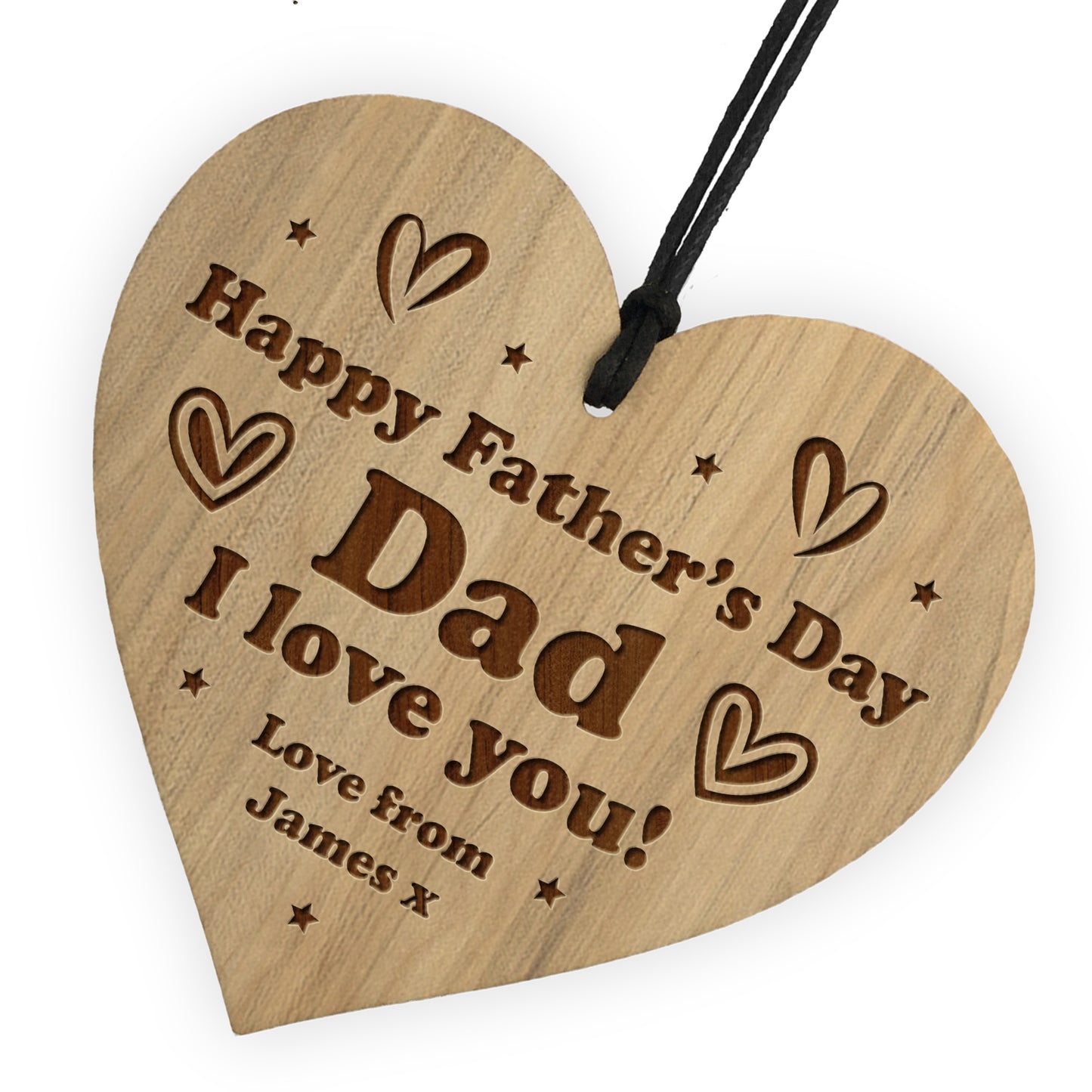 Fathers Day Gift Engraved Heart Gift From Daughter Son Gift