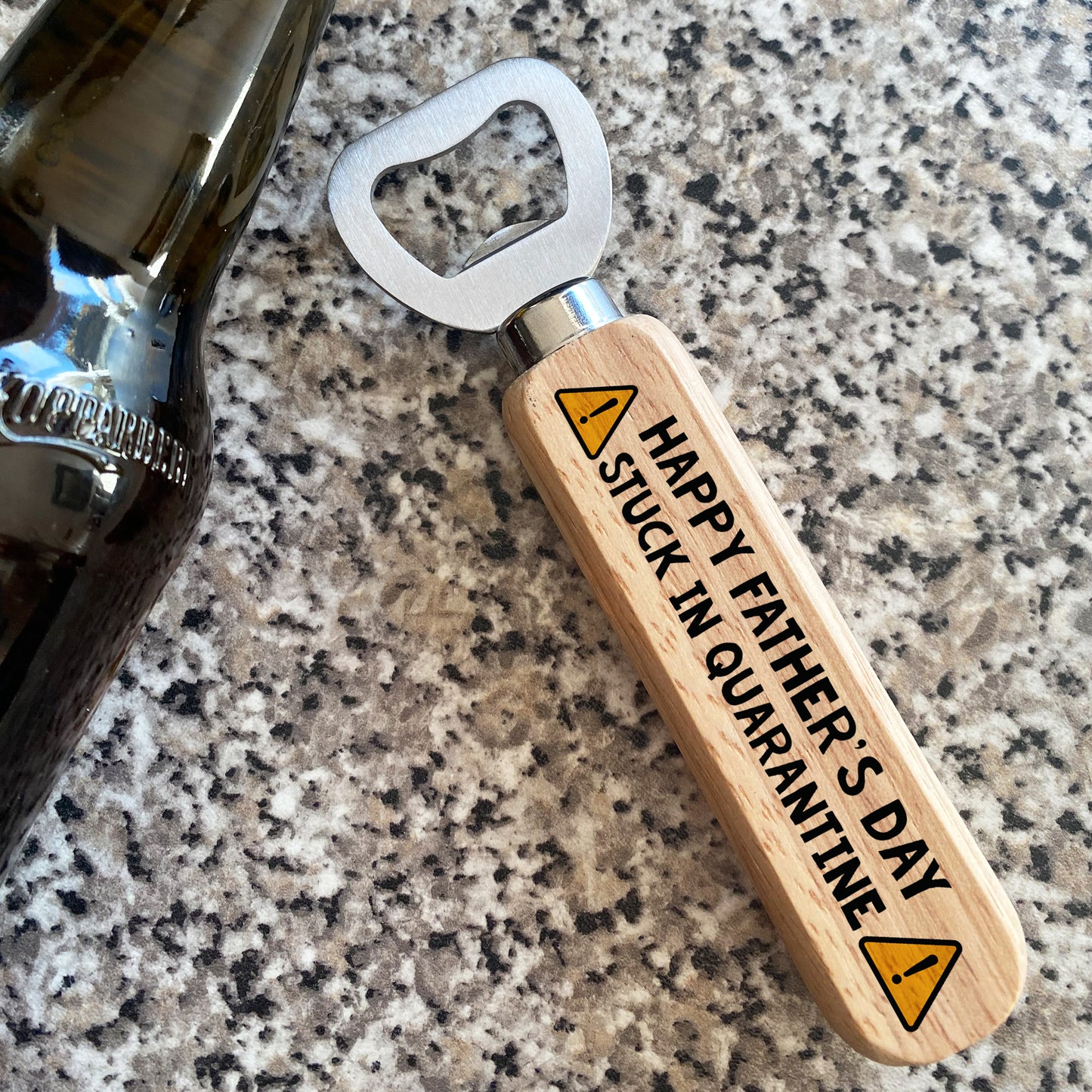 Funny Fathers Day Gift Quarantine Wooden Bottle Opener Gift