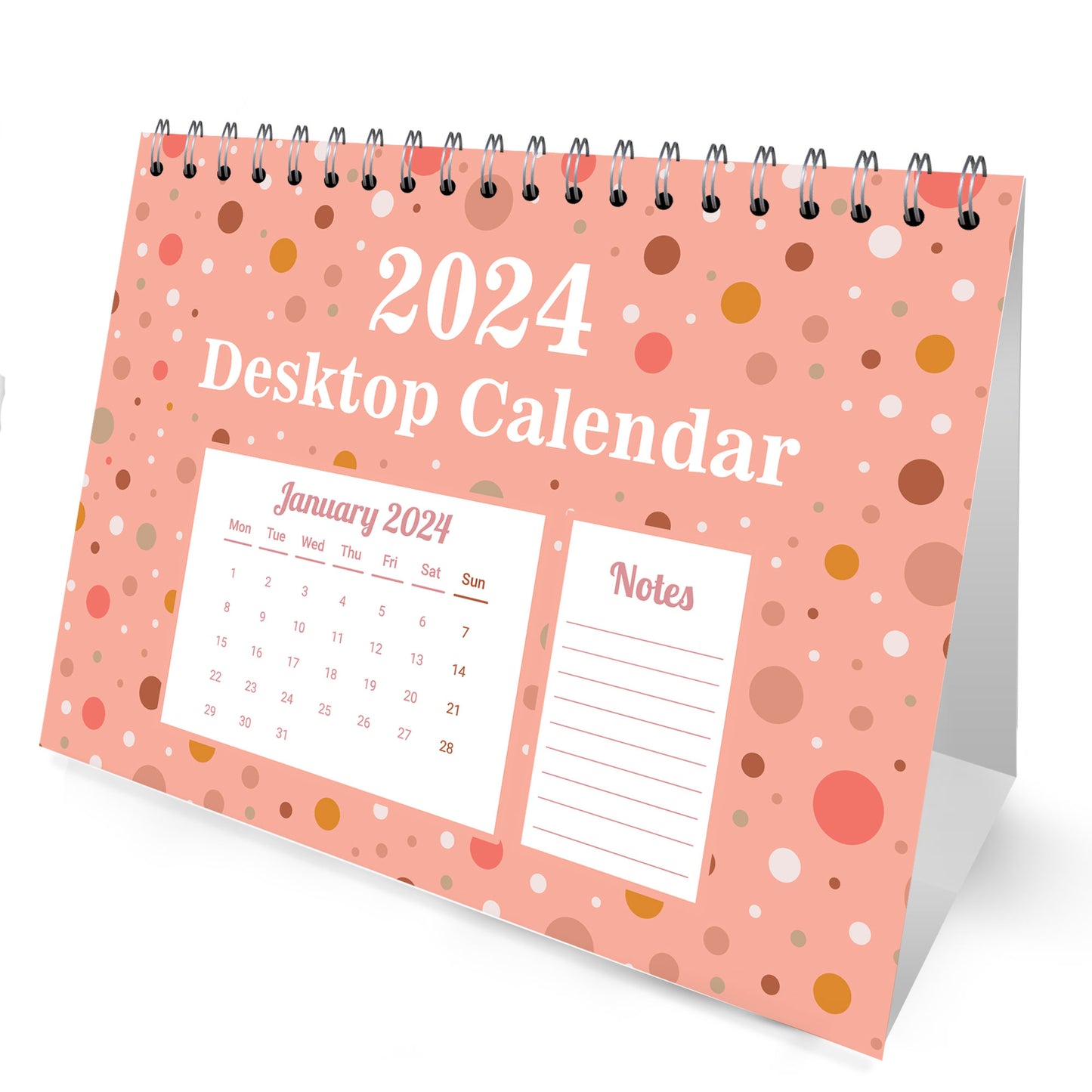 2024 Calendar Polka Dot Desk Calendar 2024 Monthly Calendar