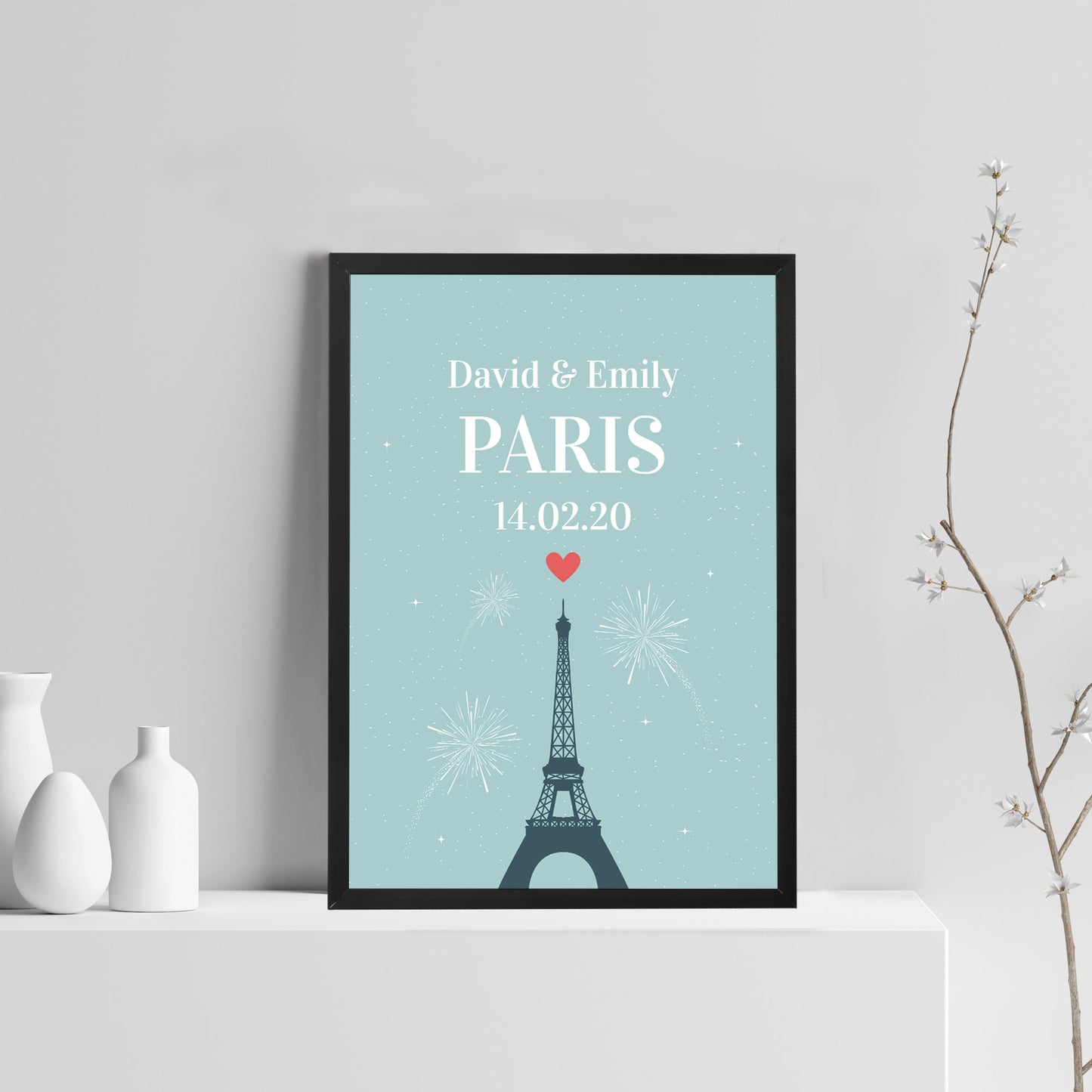 Personalised Paris Framed Print Holiday Reveal Keepsake