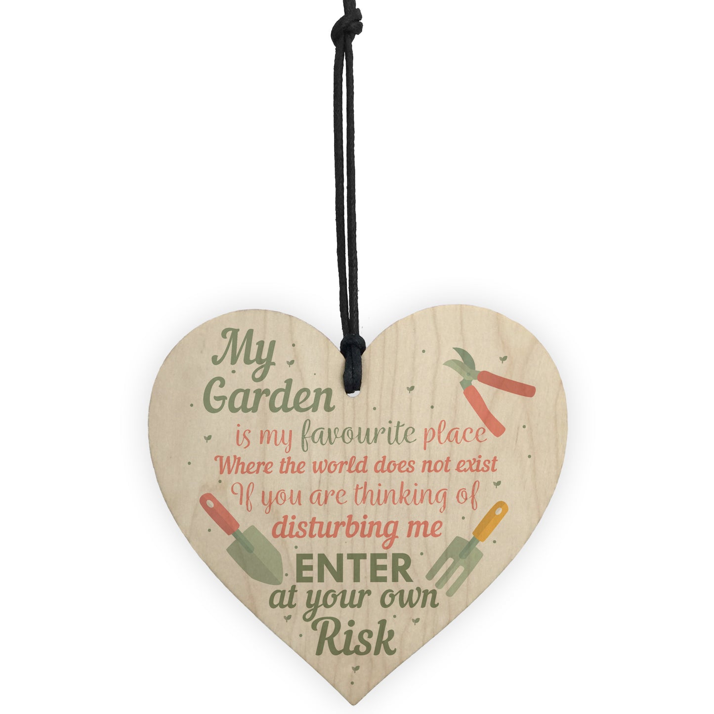 My Garden Gardening Wooden Heart Funny Garden Shed Sign Plaque