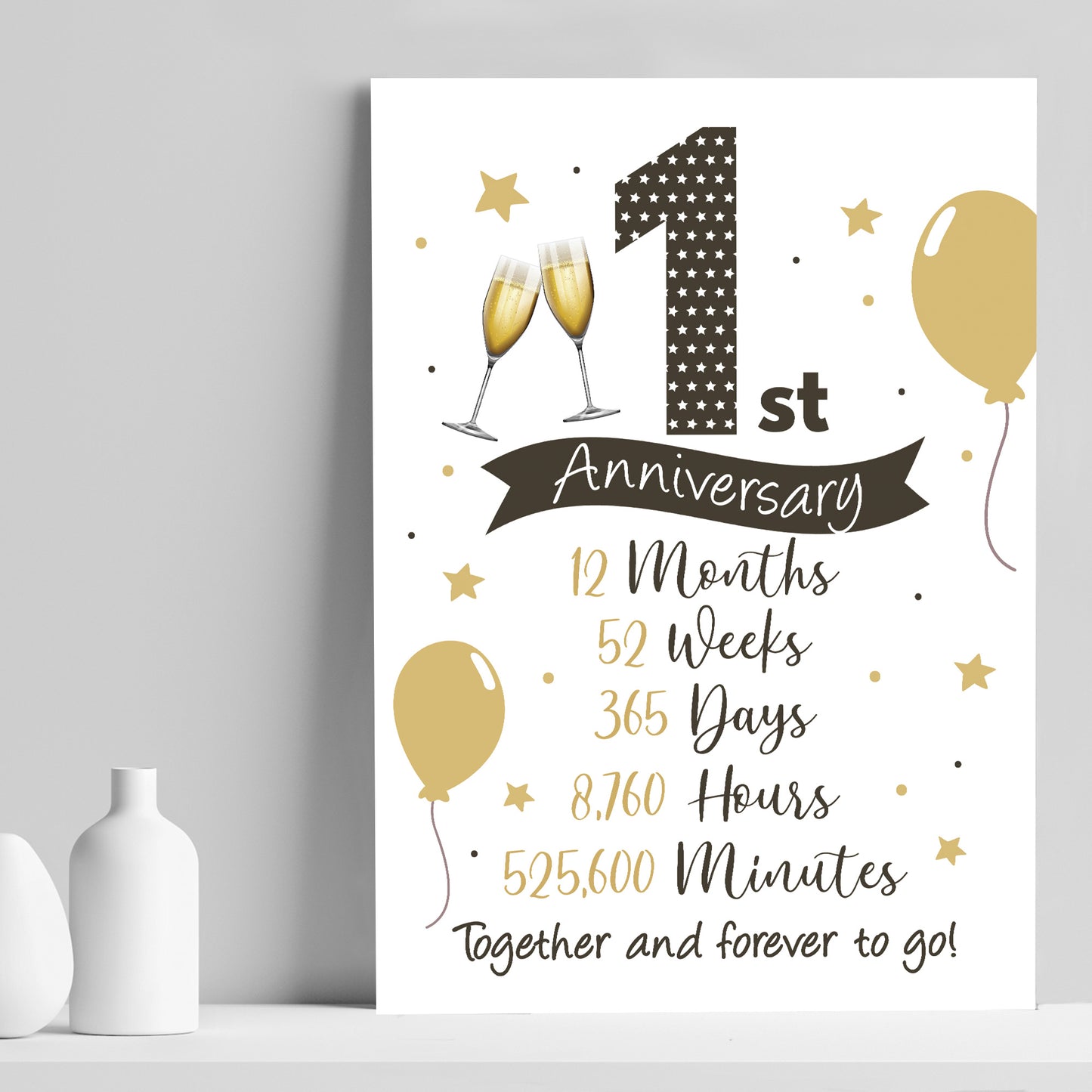 1st Wedding Anniversary Gift Print Mr & Mrs Anniversary Gifts