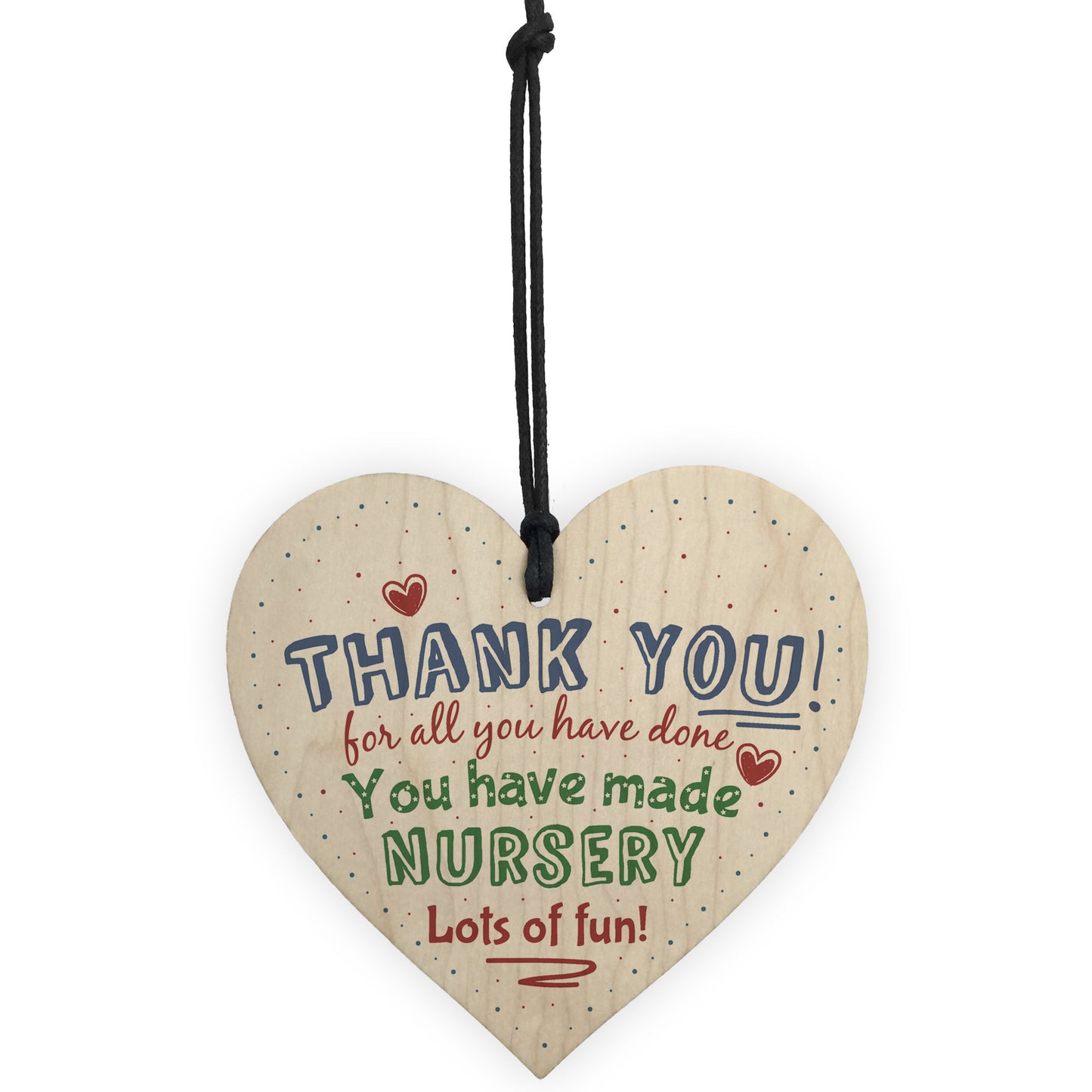 Thank You Nursery Teacher Gift Wooden Heart Sign Leaving Present