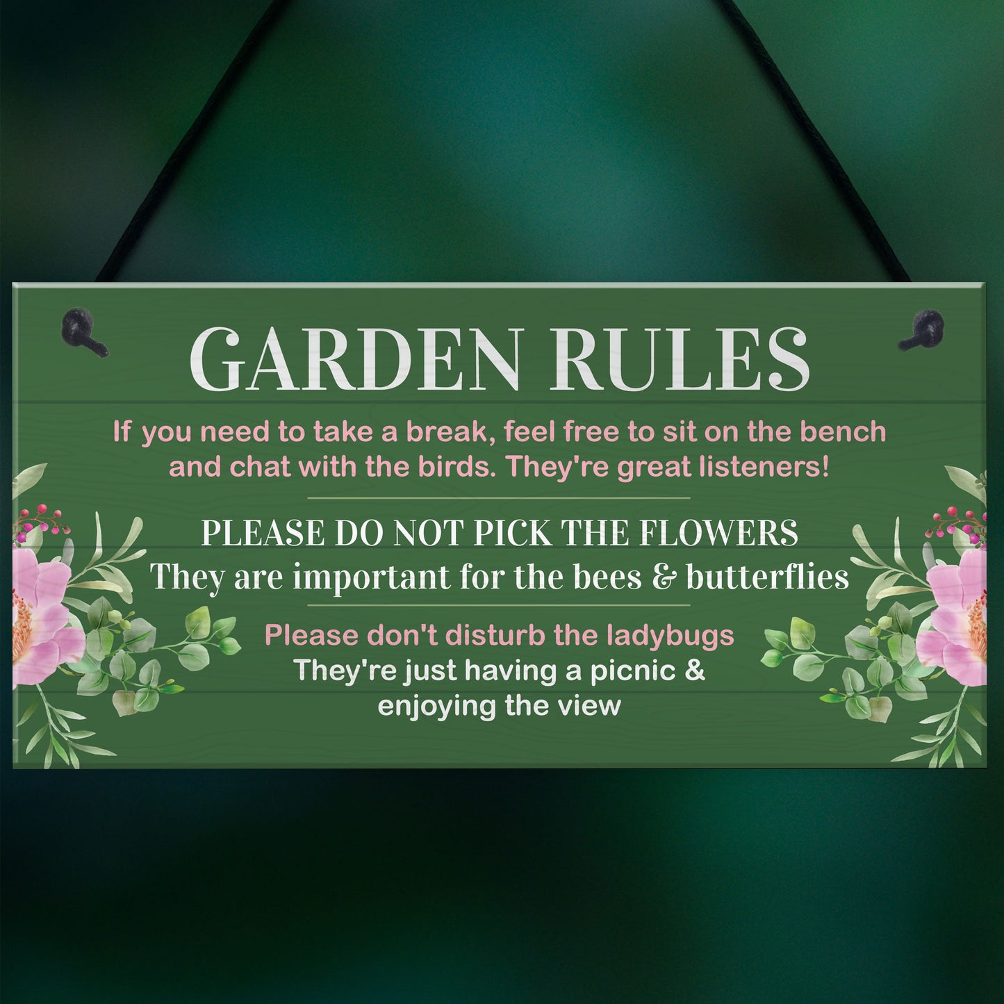 Garden Rules Sign for Outdoor Decor Novelty Garden Shed Plaque