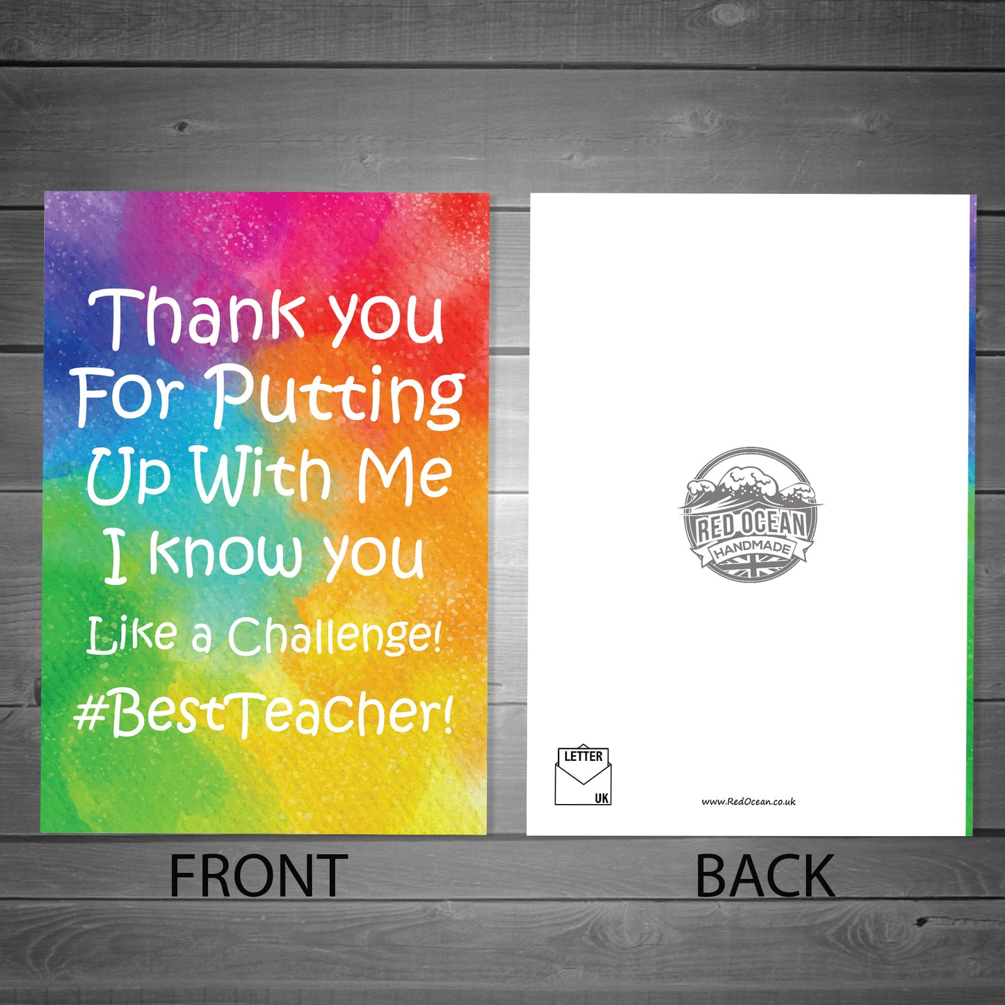 Funny Thank You Teacher Card Greeting Card Appreciation Card