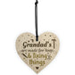 Grandad Novelty Gifts Wood Heart Grandad Christmas Birthday Card