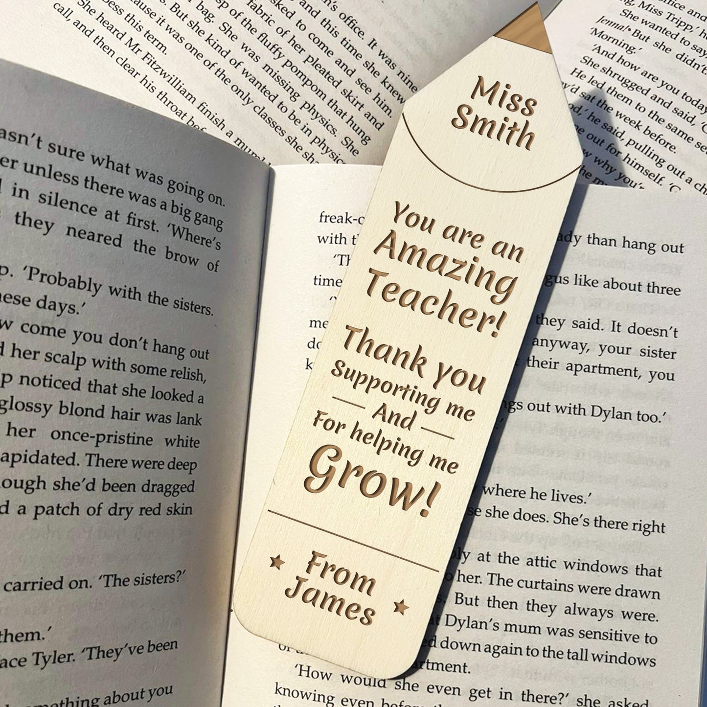 Teacher Appreciation Gifts Wood Bookmark Personalised