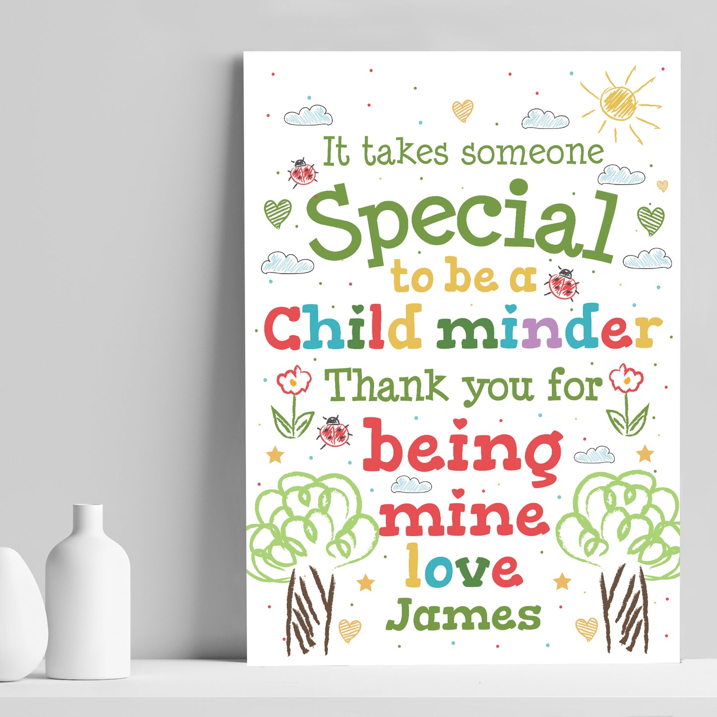 Personalised Thank You Gift Childminder Gifts Leaving School