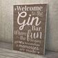 Gin Bar Hanging Plaque Alcohol Party Novelty Birthday Gift