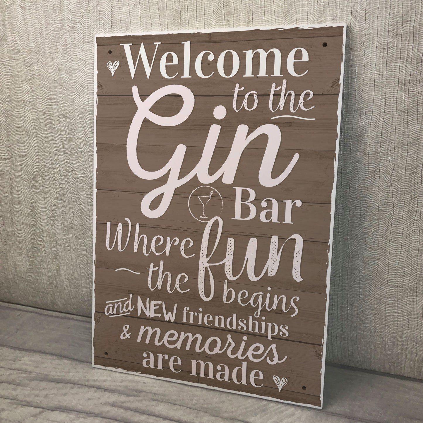 Gin Bar Hanging Plaque Alcohol Party Novelty Birthday Gift