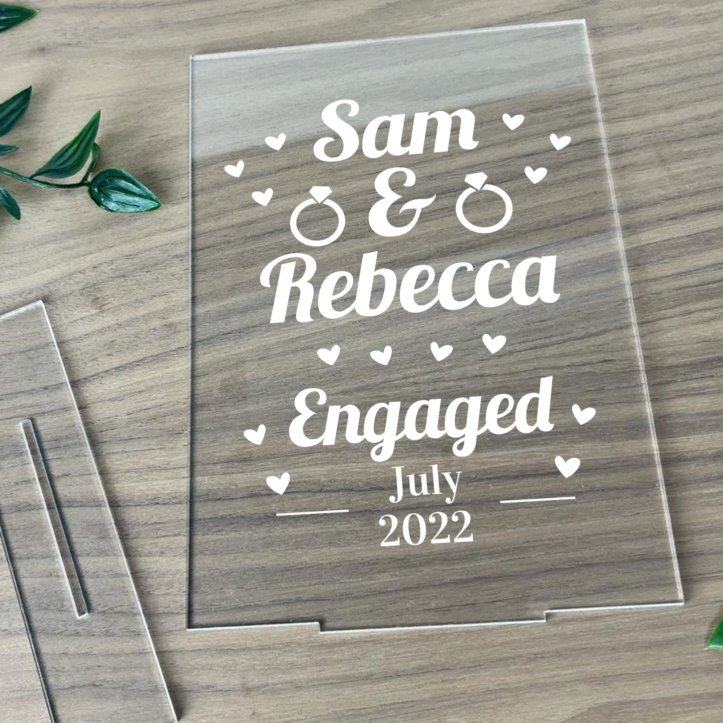 Personalised Engagement Gift Standing Plaque Gift For Him Her