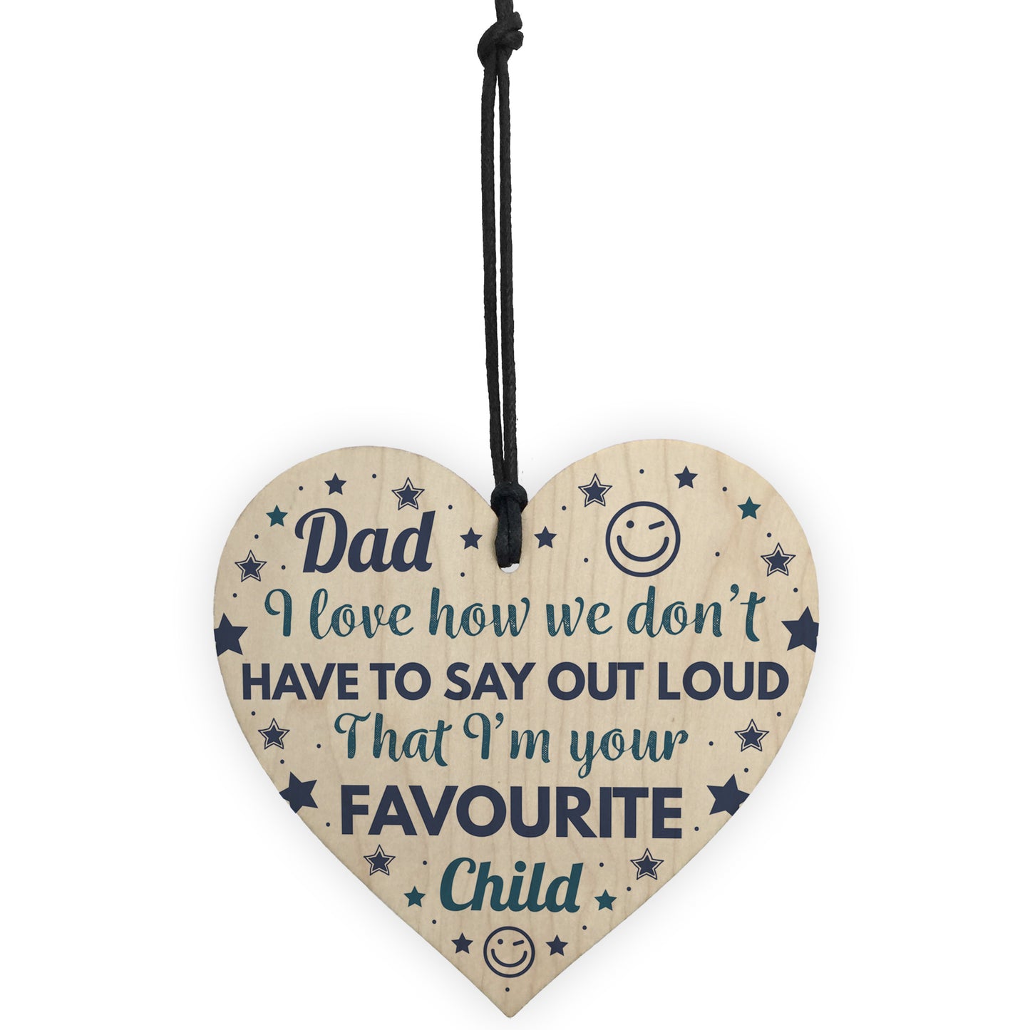 Funny CFathers Day Gifts Novelty Wooden Heart Birthday Gift Dad