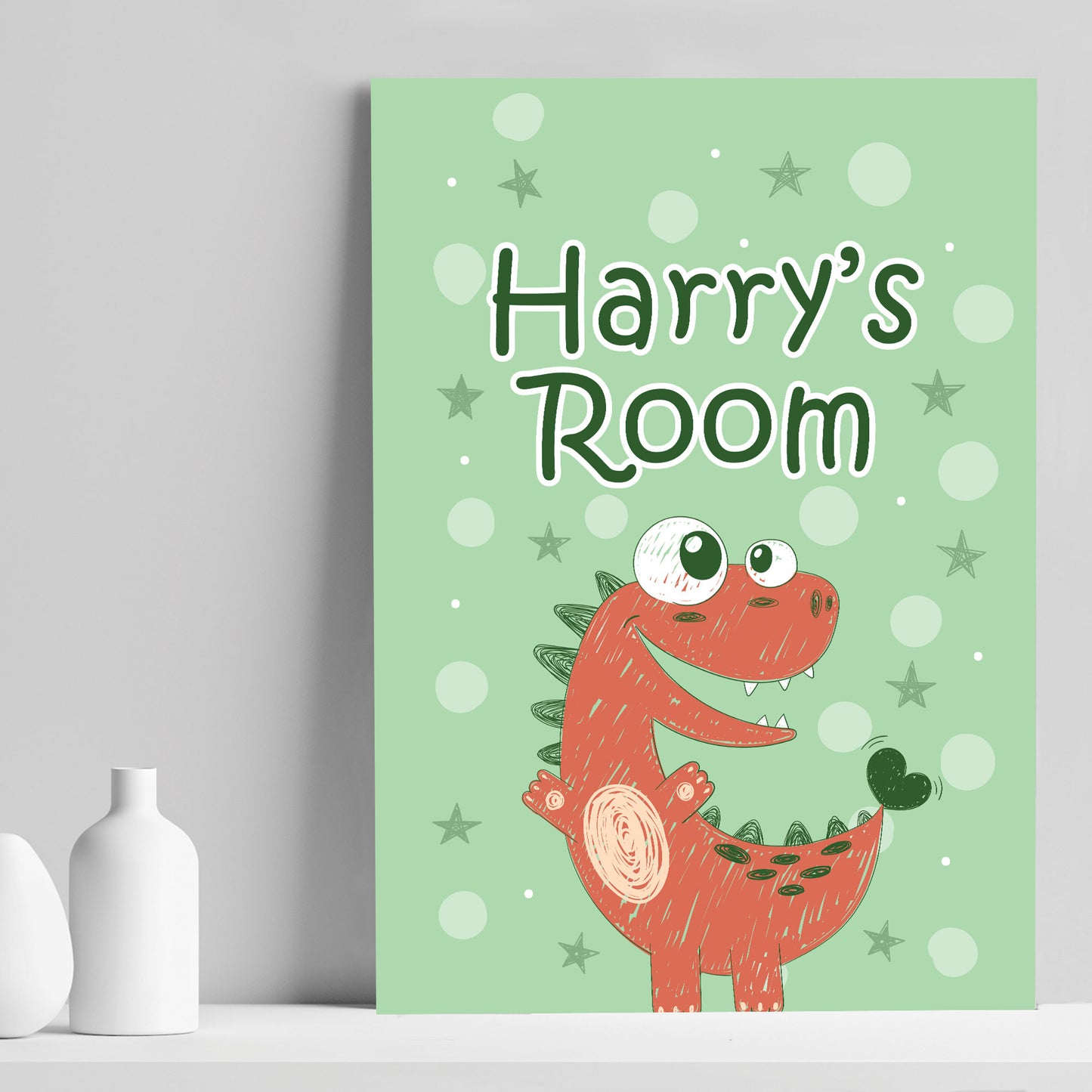 Dinosaur Theme Room Sign PERSONALISED Boys Bedroom Nursery