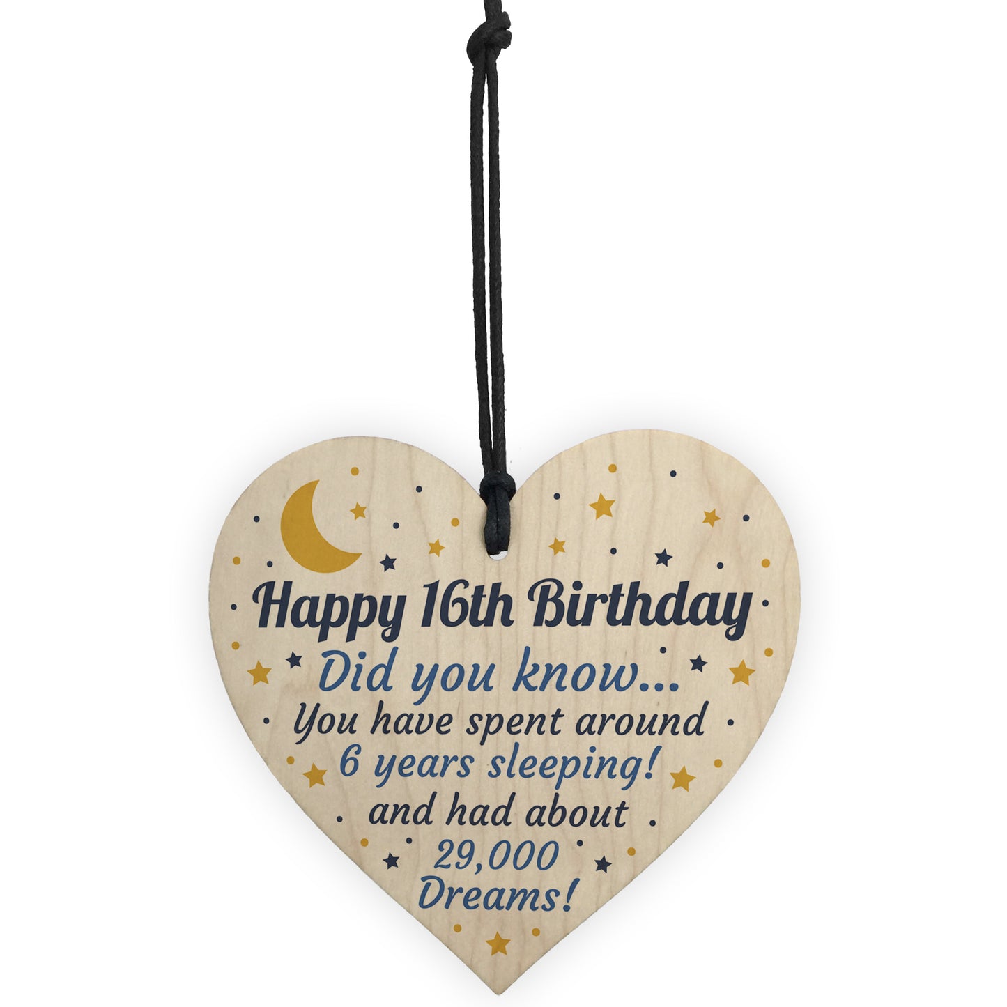 16th Birthday Card For Daughter Son Wood Heart Novelty 16th Gift