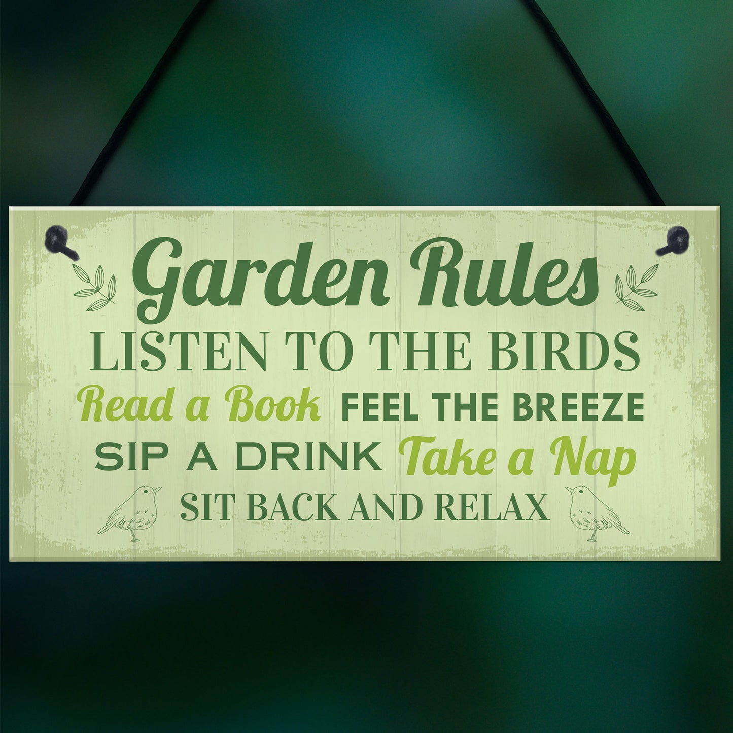 Novelty Garden Rules Hanging Sign For Garden Shed Summer House