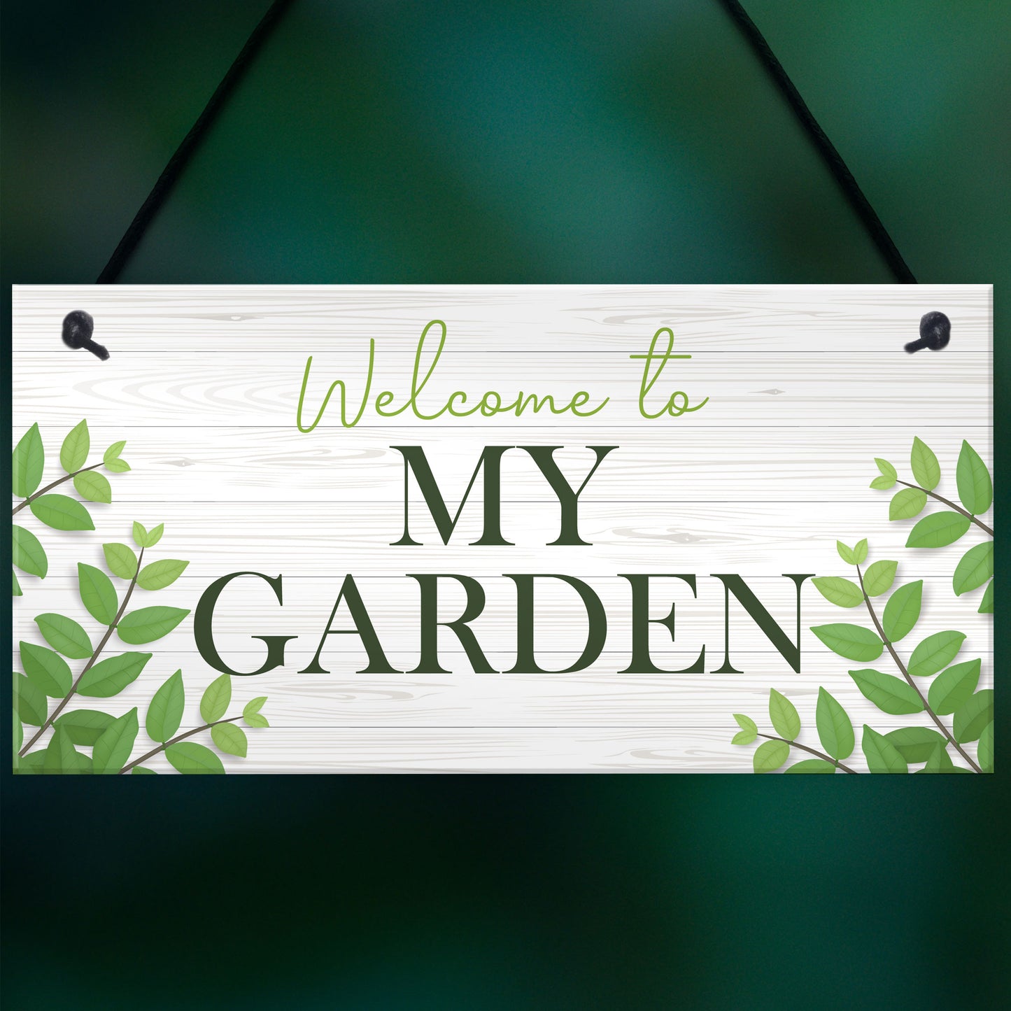 Garden Signs Welcome Plaque Hanging Summerhouse Garden Shed