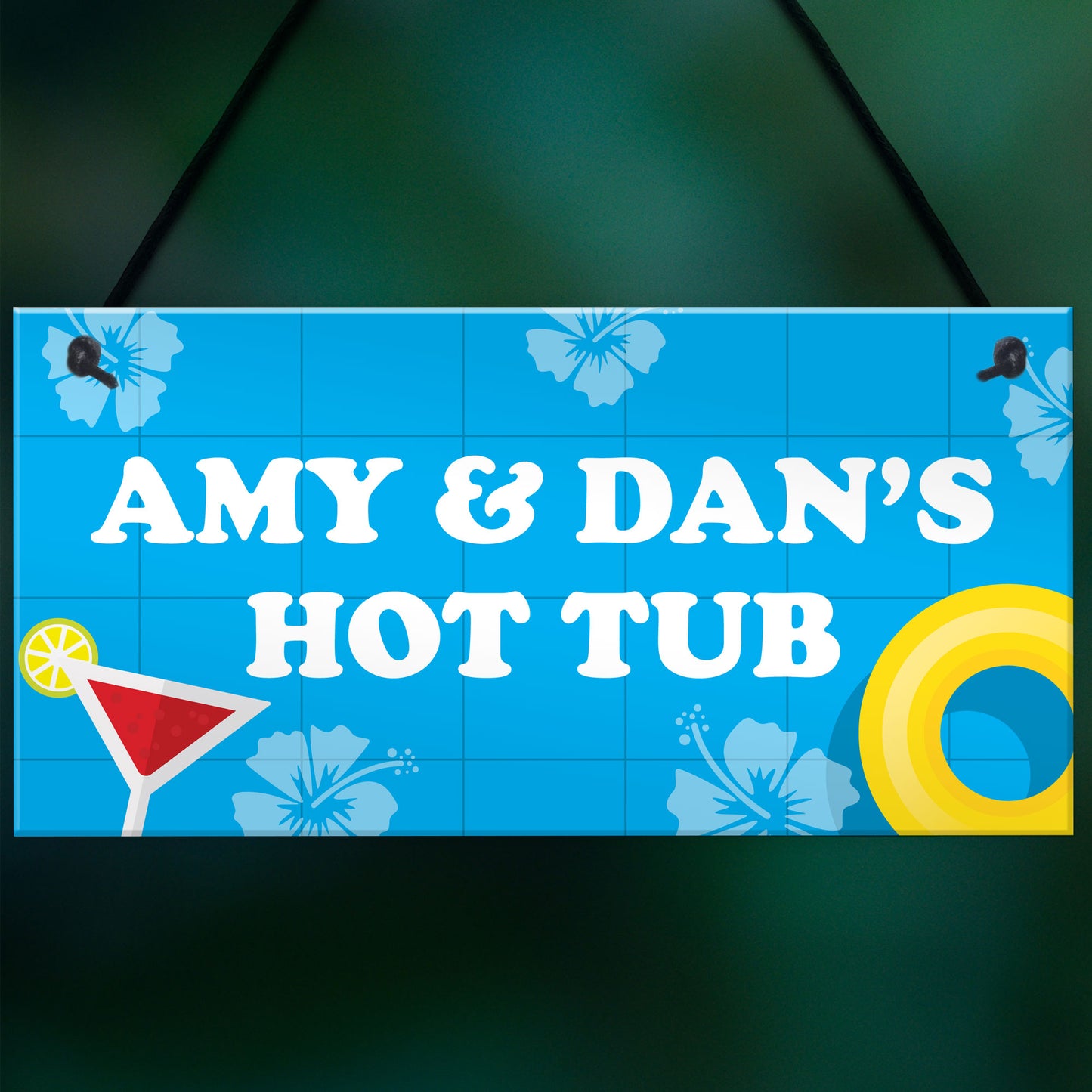 Personalised Hot Tub Decor Sign Hanging Wall Sign For Hot Tub