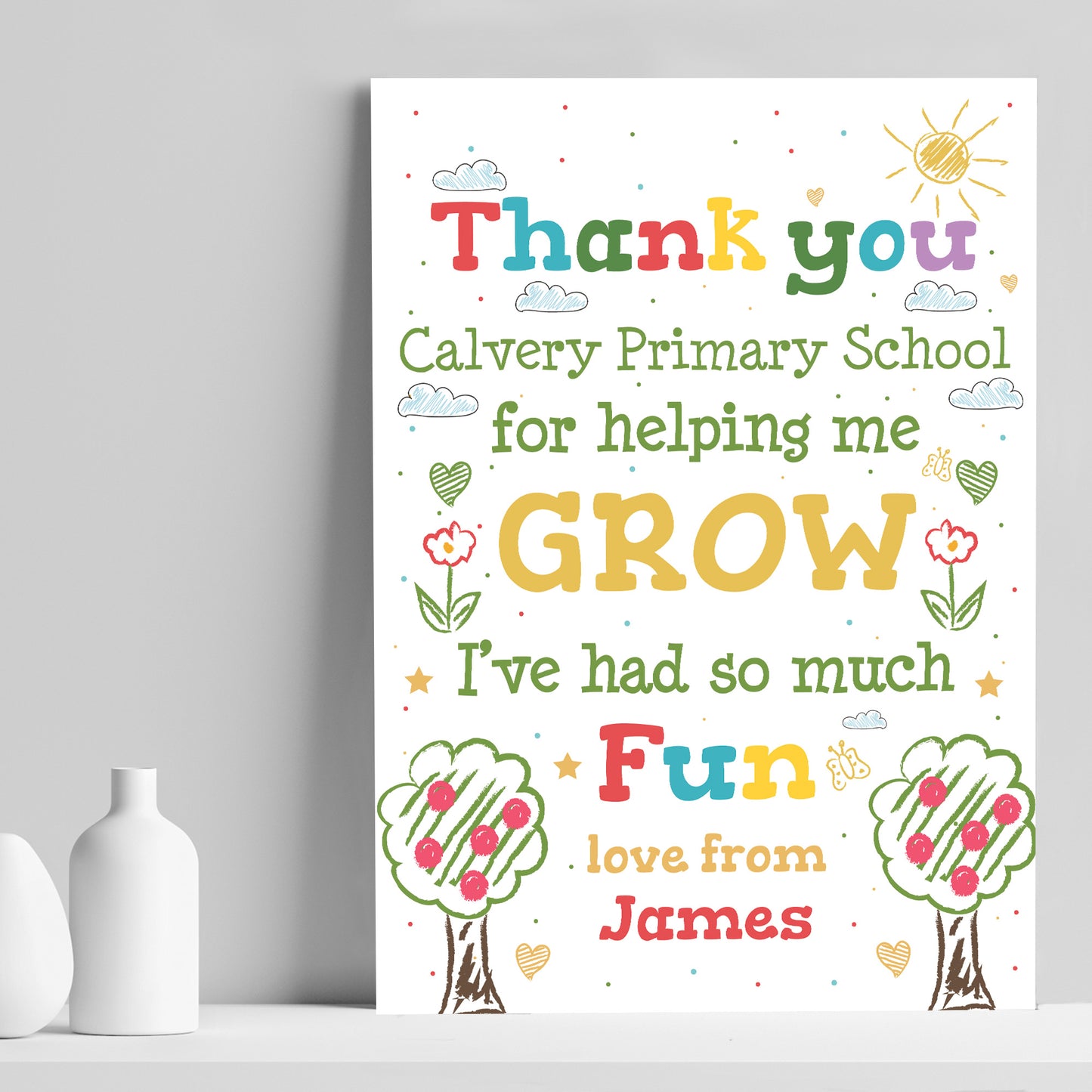 TEACHER Personalised Print Thank You Gift Class Quote Print Gift