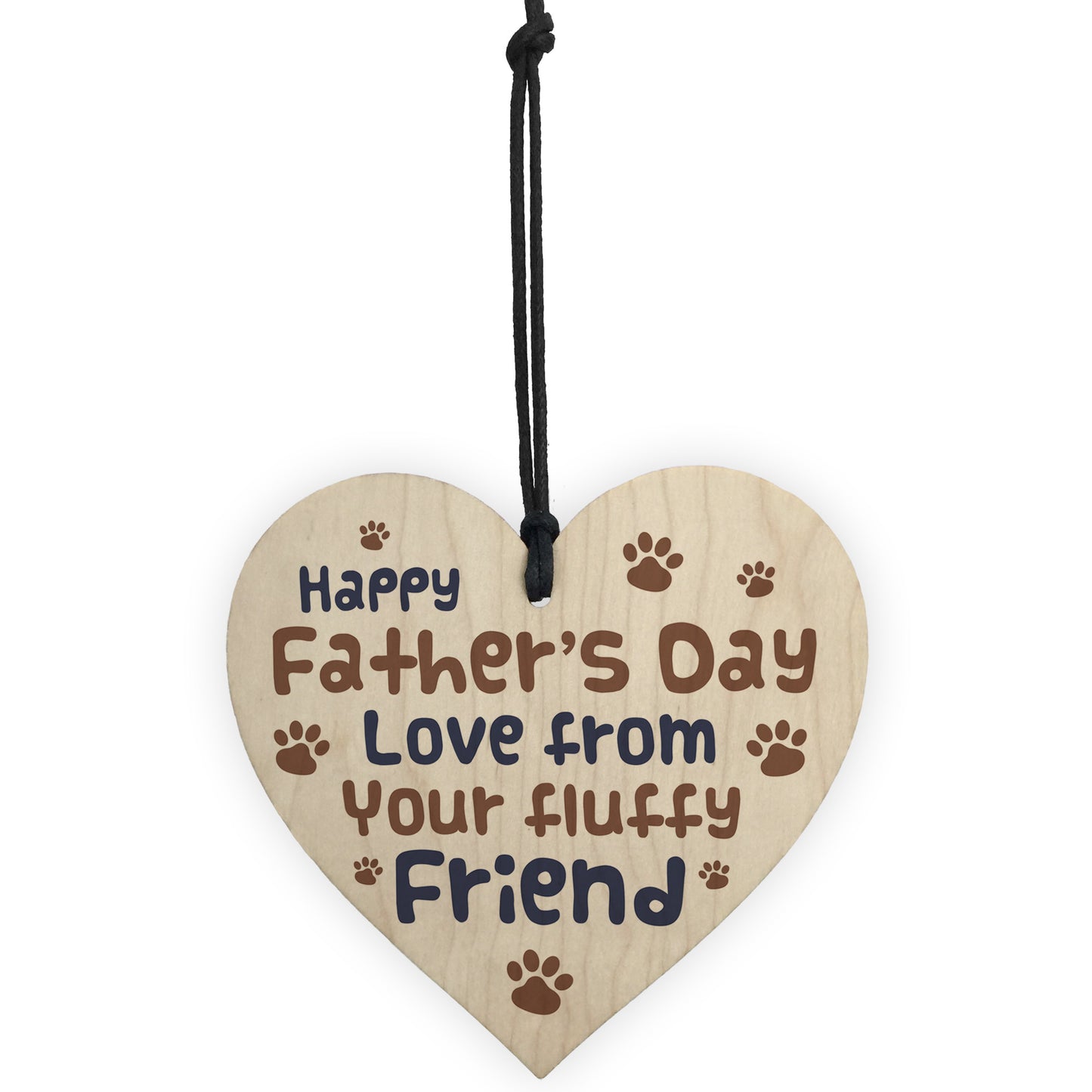 Funny Fathers Day Gift From Dog Furry Friend Wood Heart Dad Gift