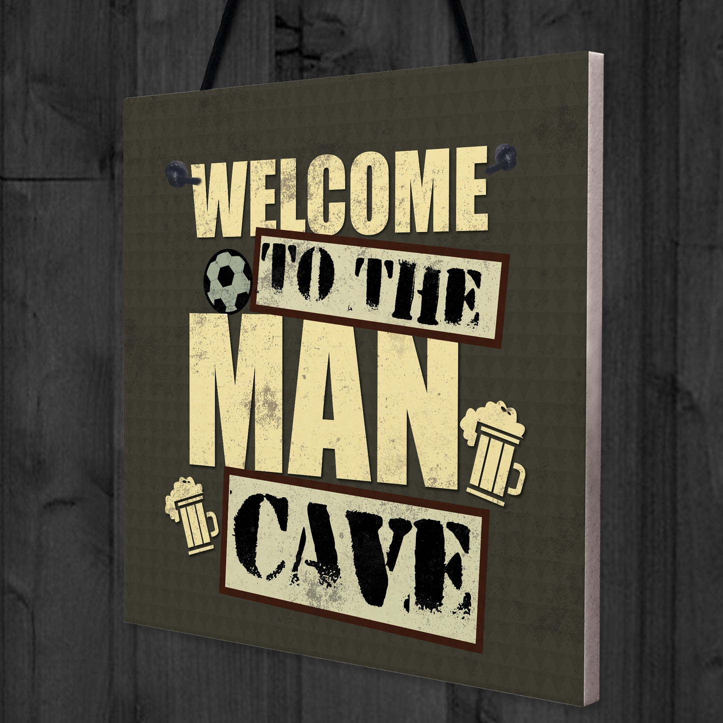 Welcome To The Man Cave Wall Plaque Sign Fathers Day Gift