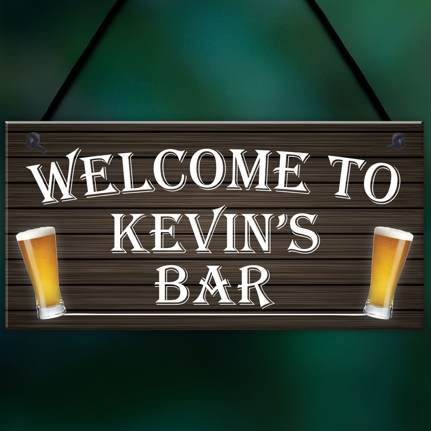 Personalised Pub Home Bar Man Cave Alcohol Hanging Plaque Sign