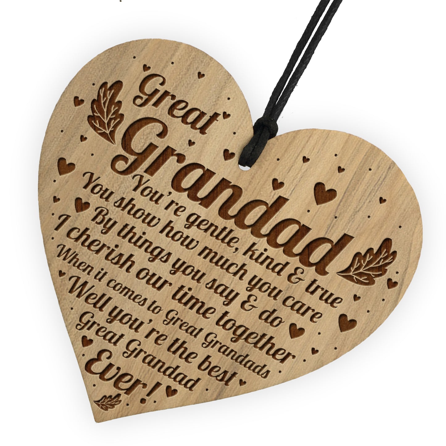 Great Grandad Gift Poem Engraved Heart Birthday Gift For Grandad