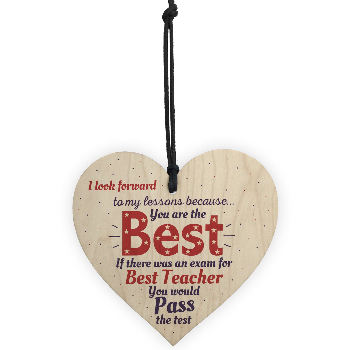 Thank You Teacher Teaching Assistant Gift Wooden Heart Leaving