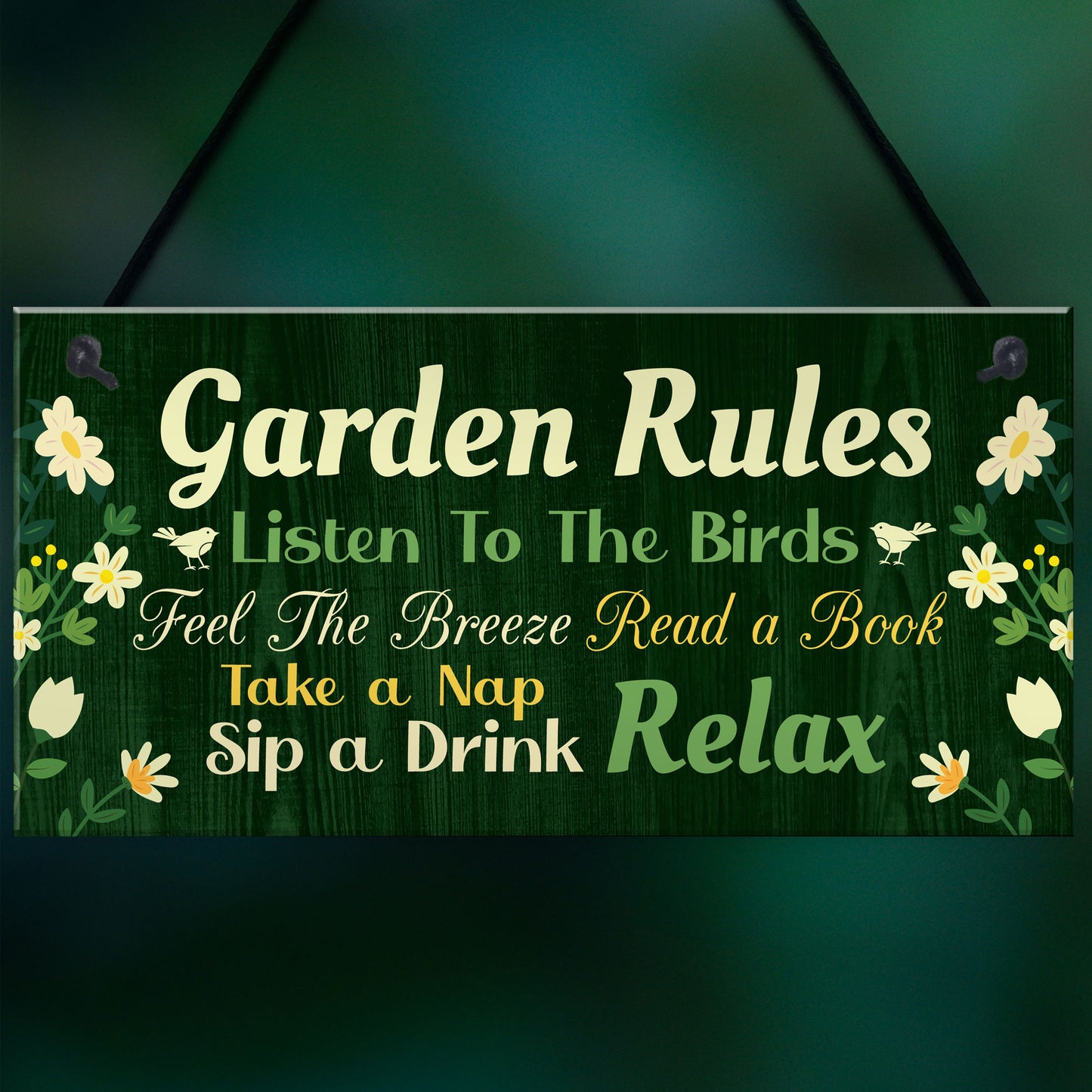 Garden Signs Outside Garden Rules Sign Novelty Hanging Plaque