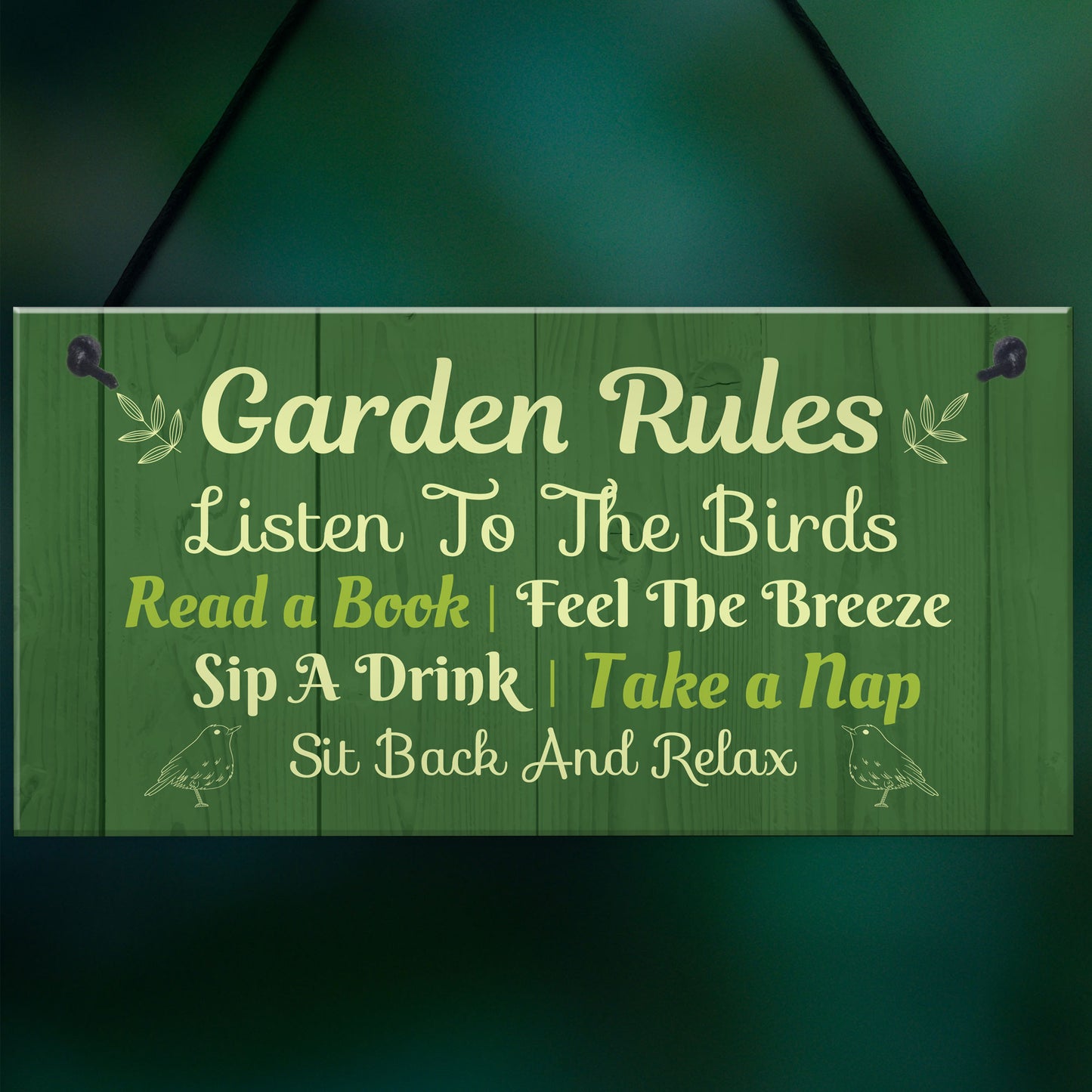 Garden Decor GARDEN RULES Hanging Decor Sign For Shed