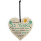 21st Birthday Novelty Wooden Heart Gift For Son Brother Friend