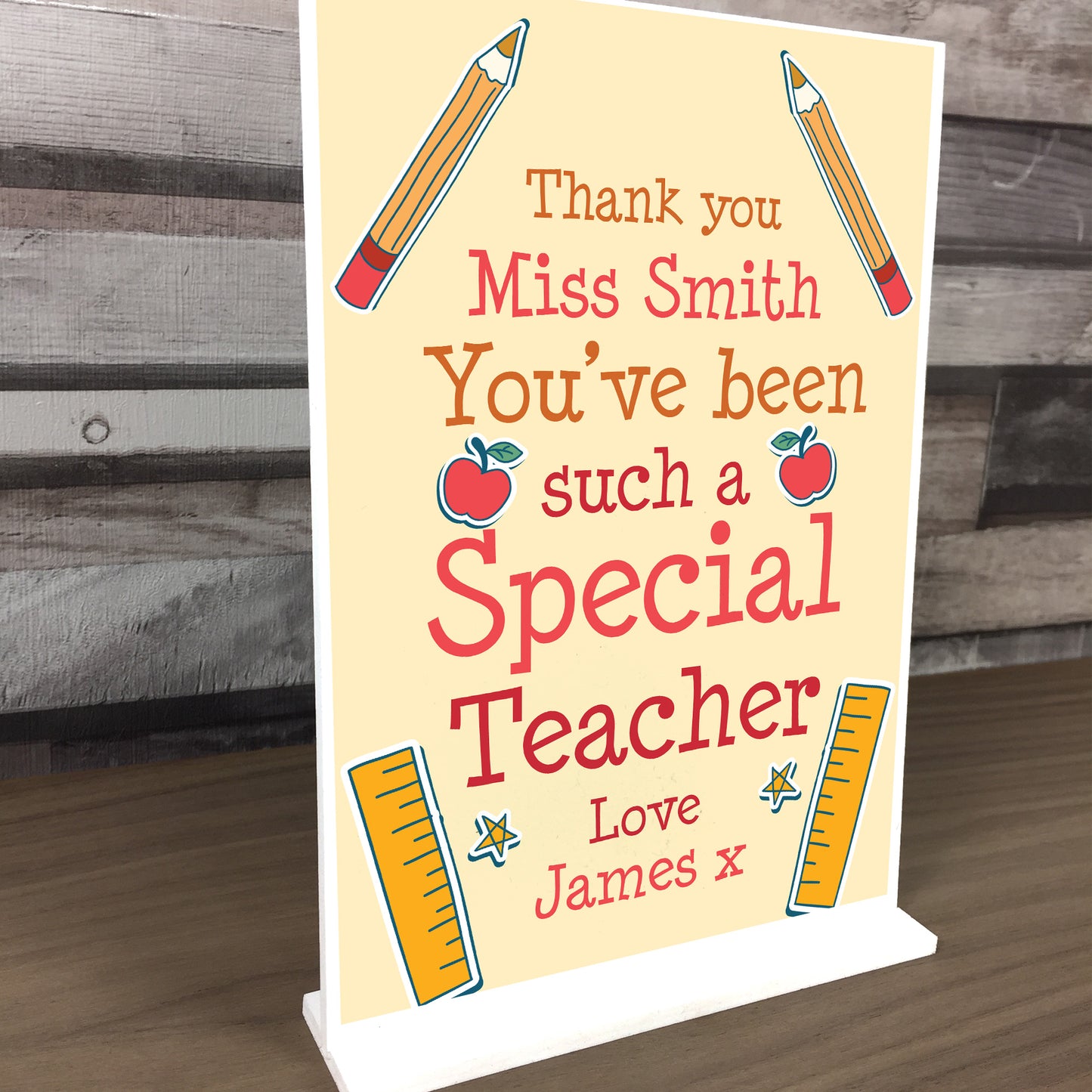 Personalised Thank You Gift For Teacher Assistant Plaque